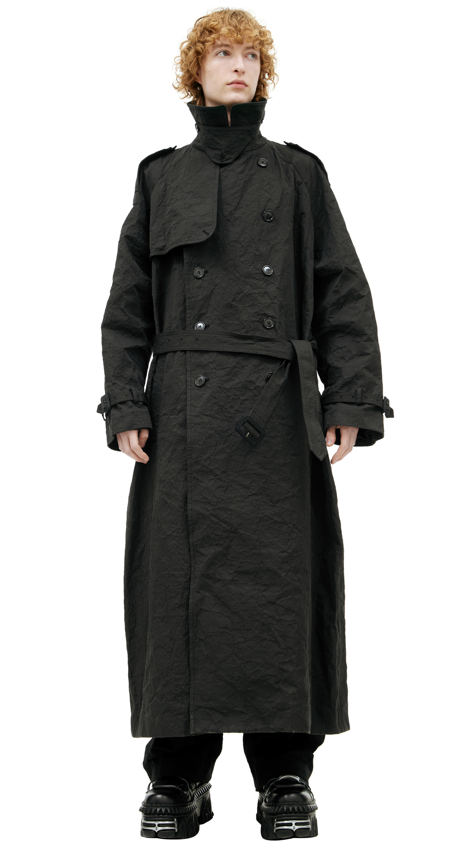 VETEMENTS Двубортный тренч с поясом
