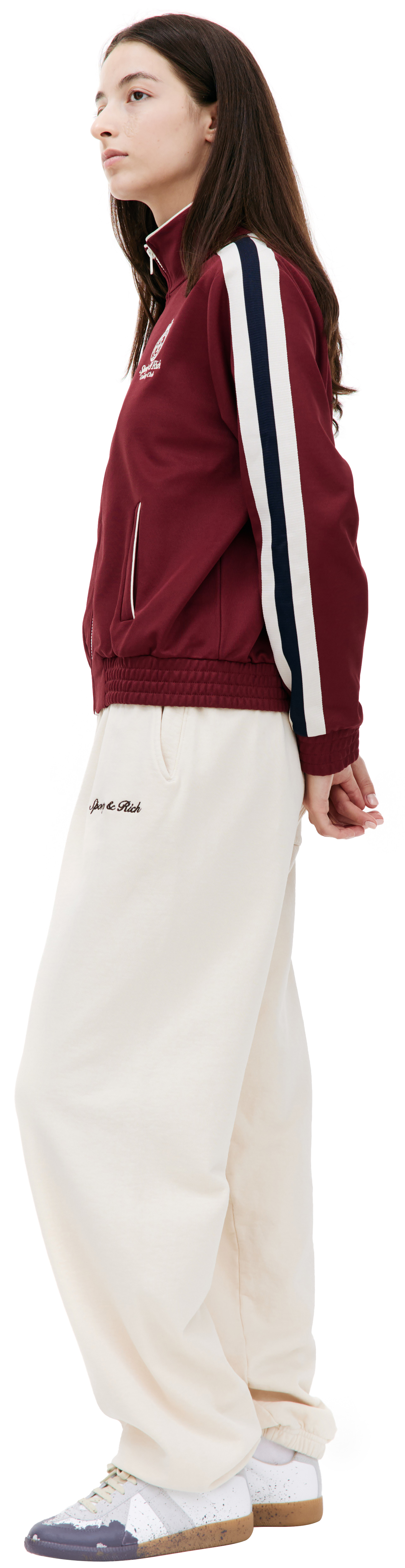 SPORTY & RICH Спортивная куртка Crown с лампасами