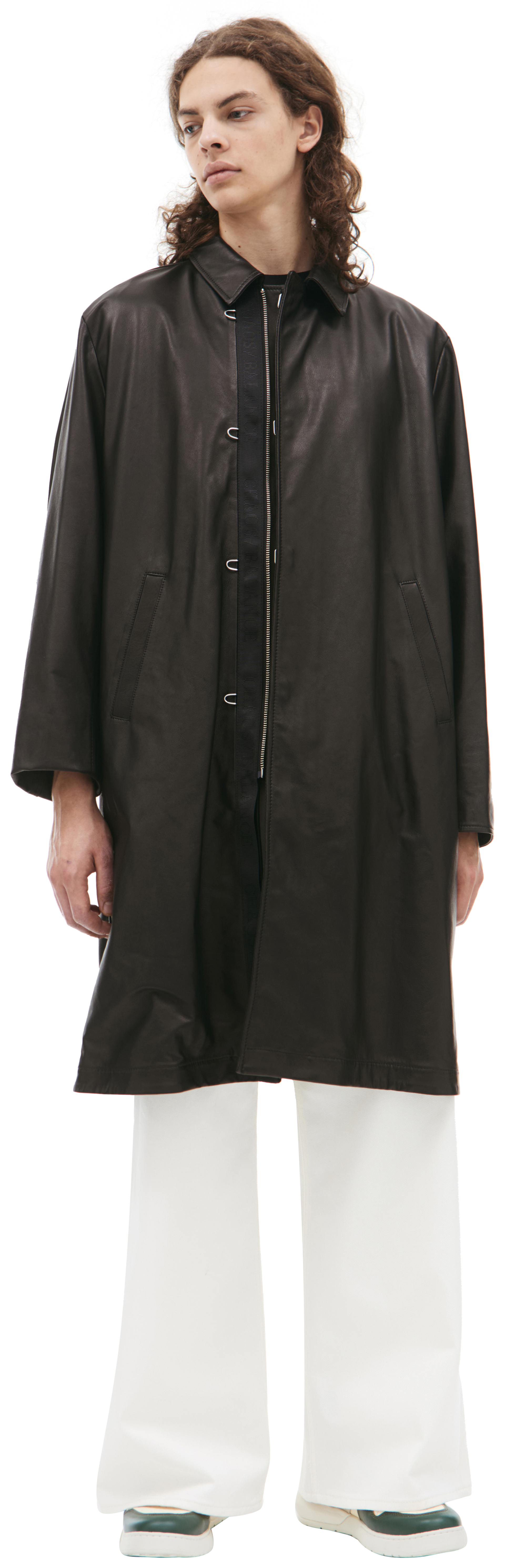 Undercover Однобортное пальто из кожи