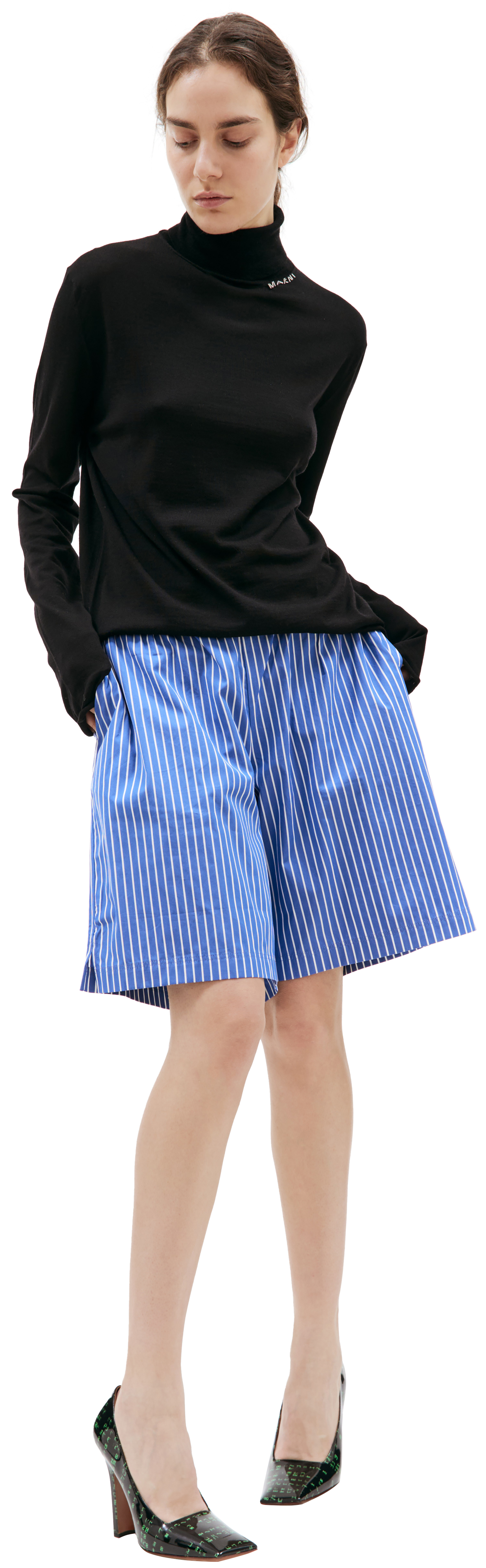 Marni Шерстяная водолазка с вышивкой бисером