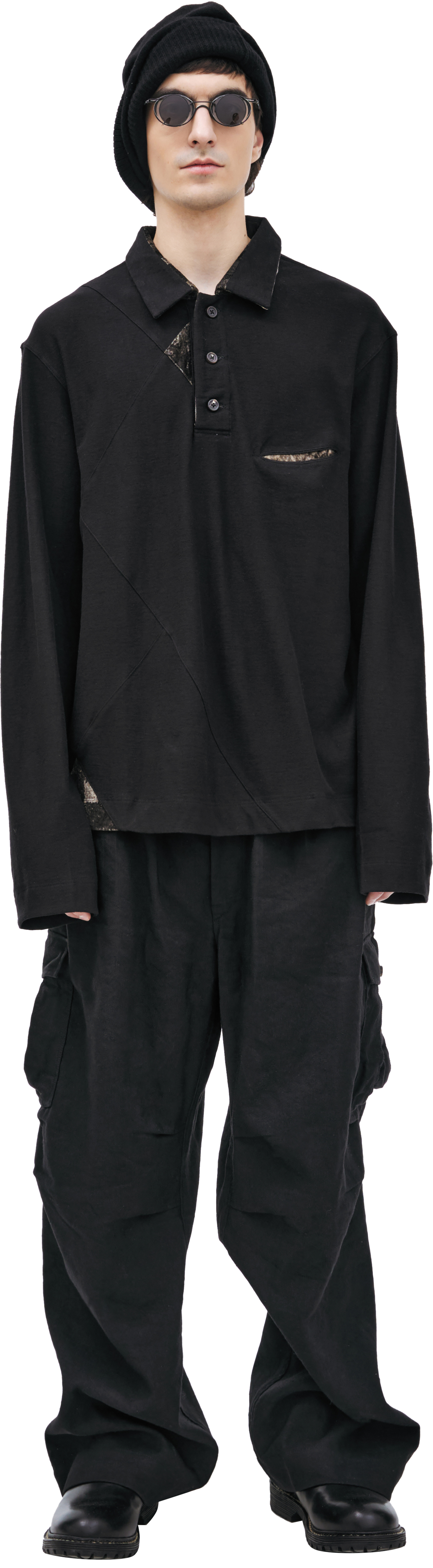 Ziggy Chen Поло с контрастной подкладкой