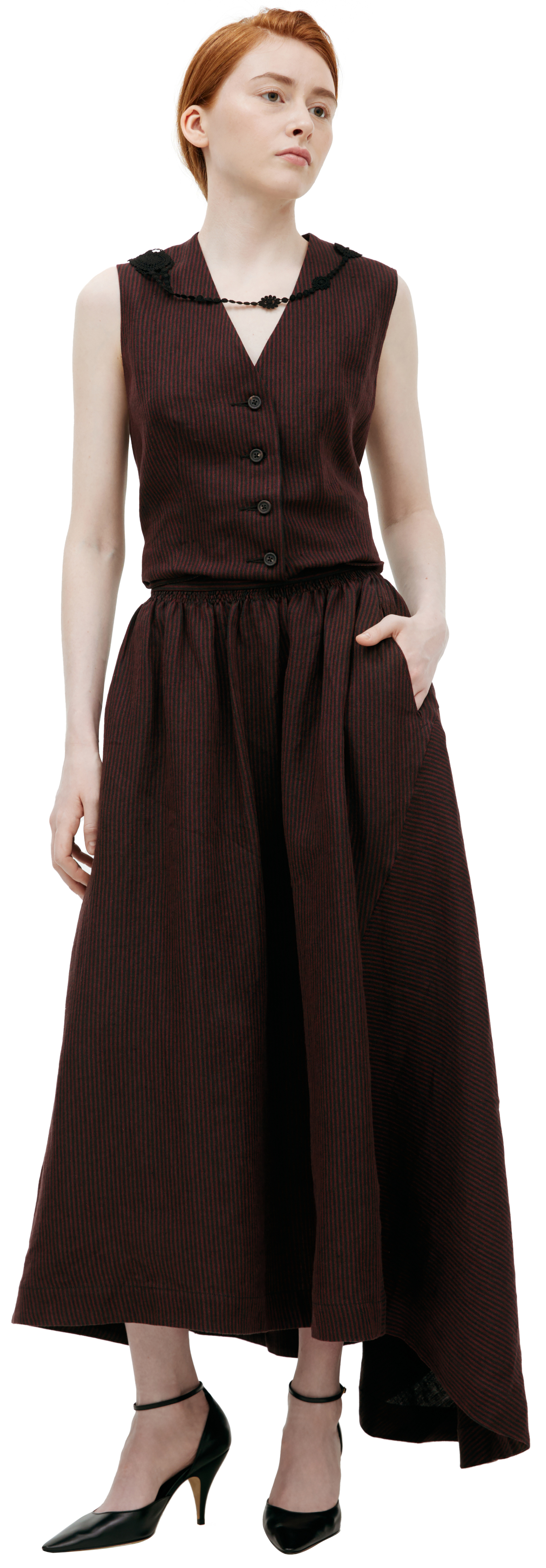 Ziggy Chen Юбка миди в полоску