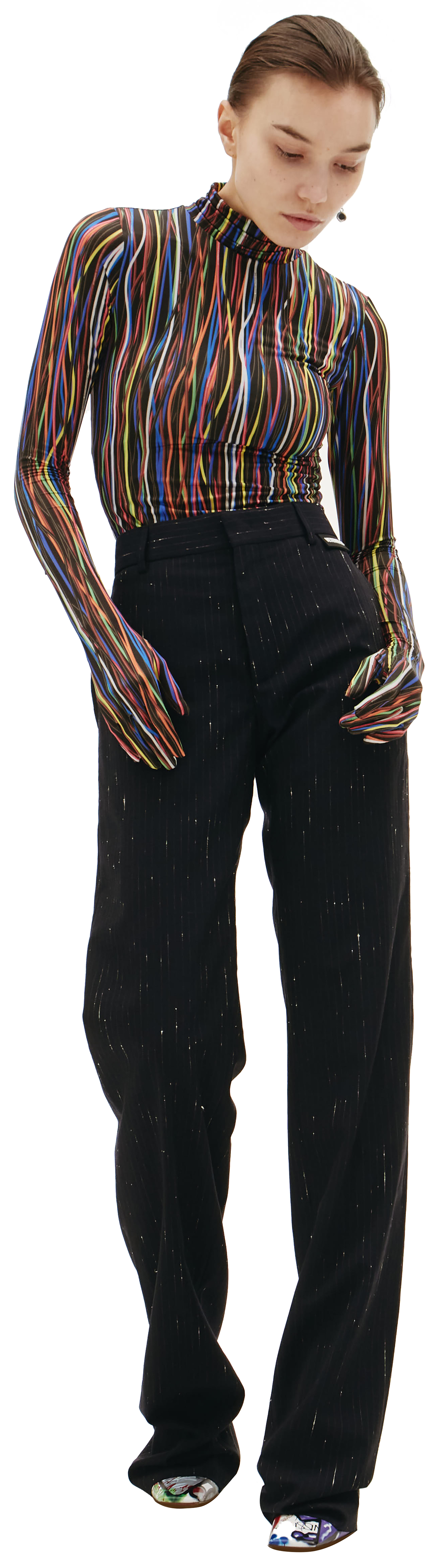 VETEMENTS Брюки с высокой посадкой в полоску