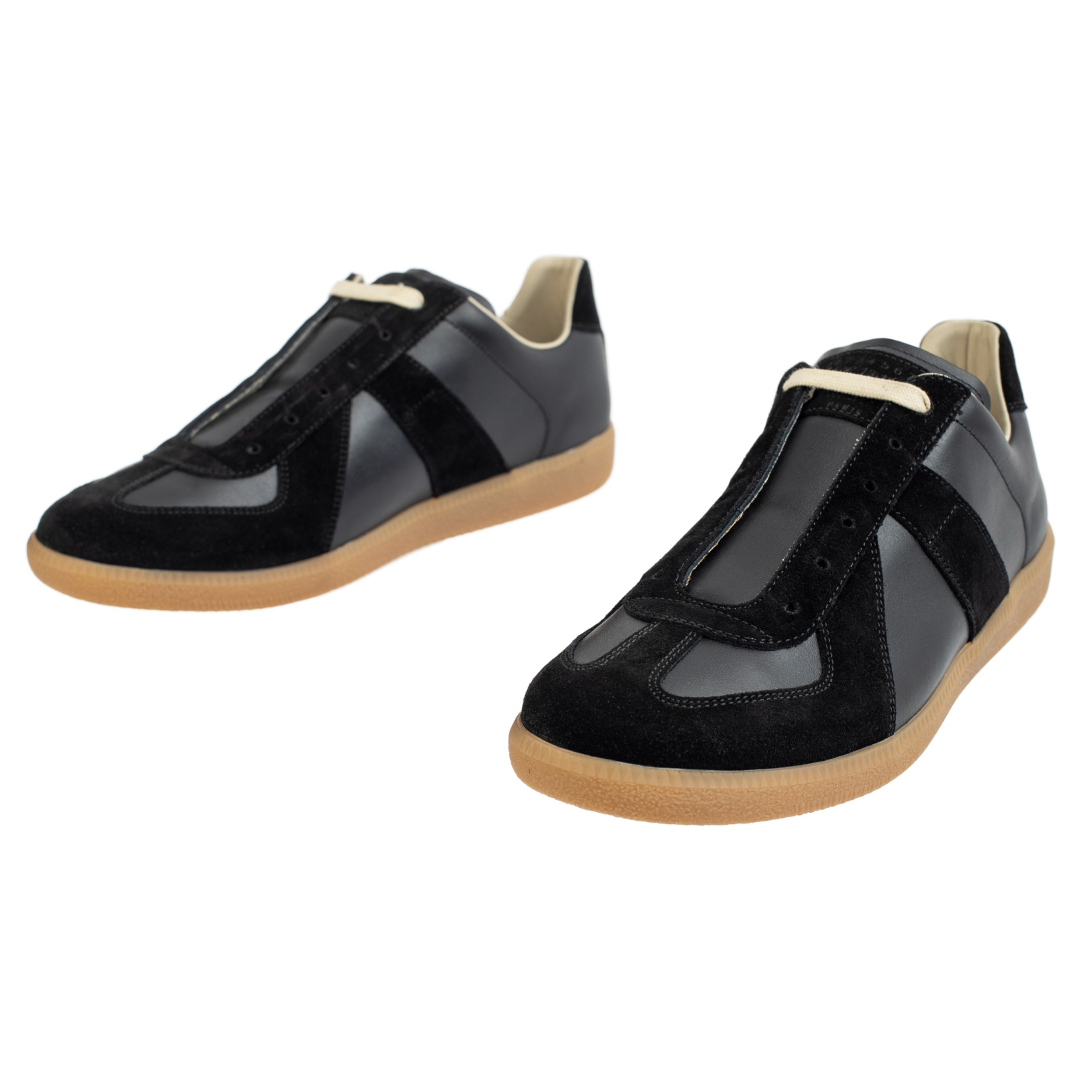 Maison Margiela Черные кеды из кожи