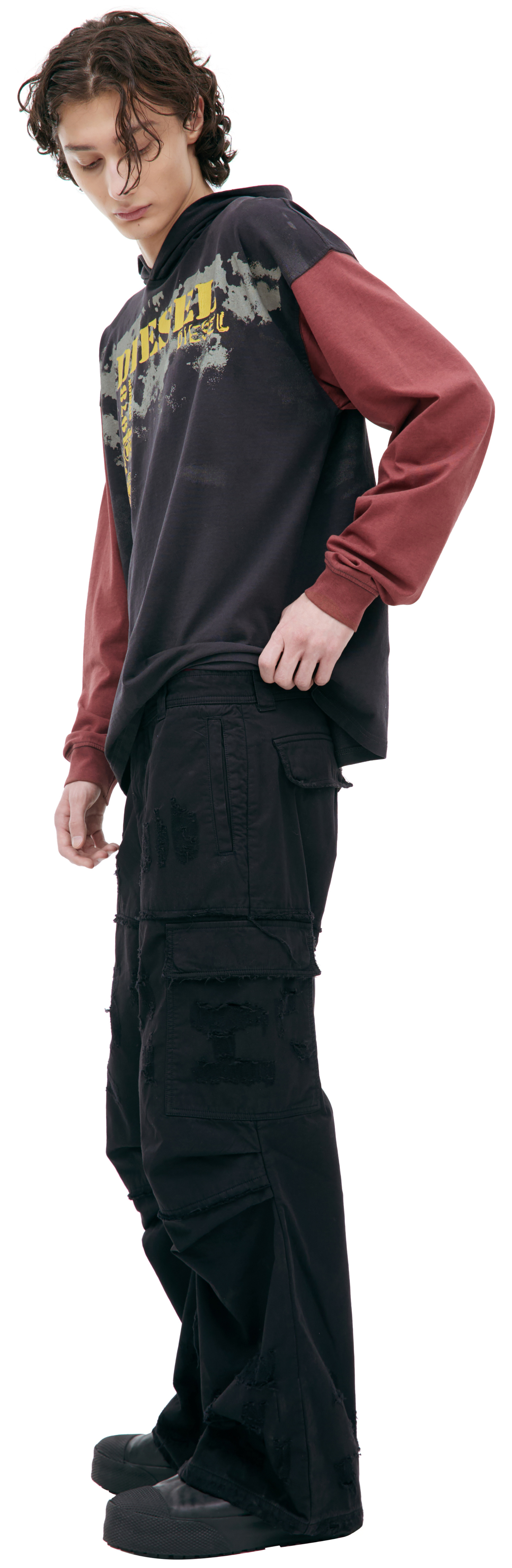 Diesel Рваные брюки карго
