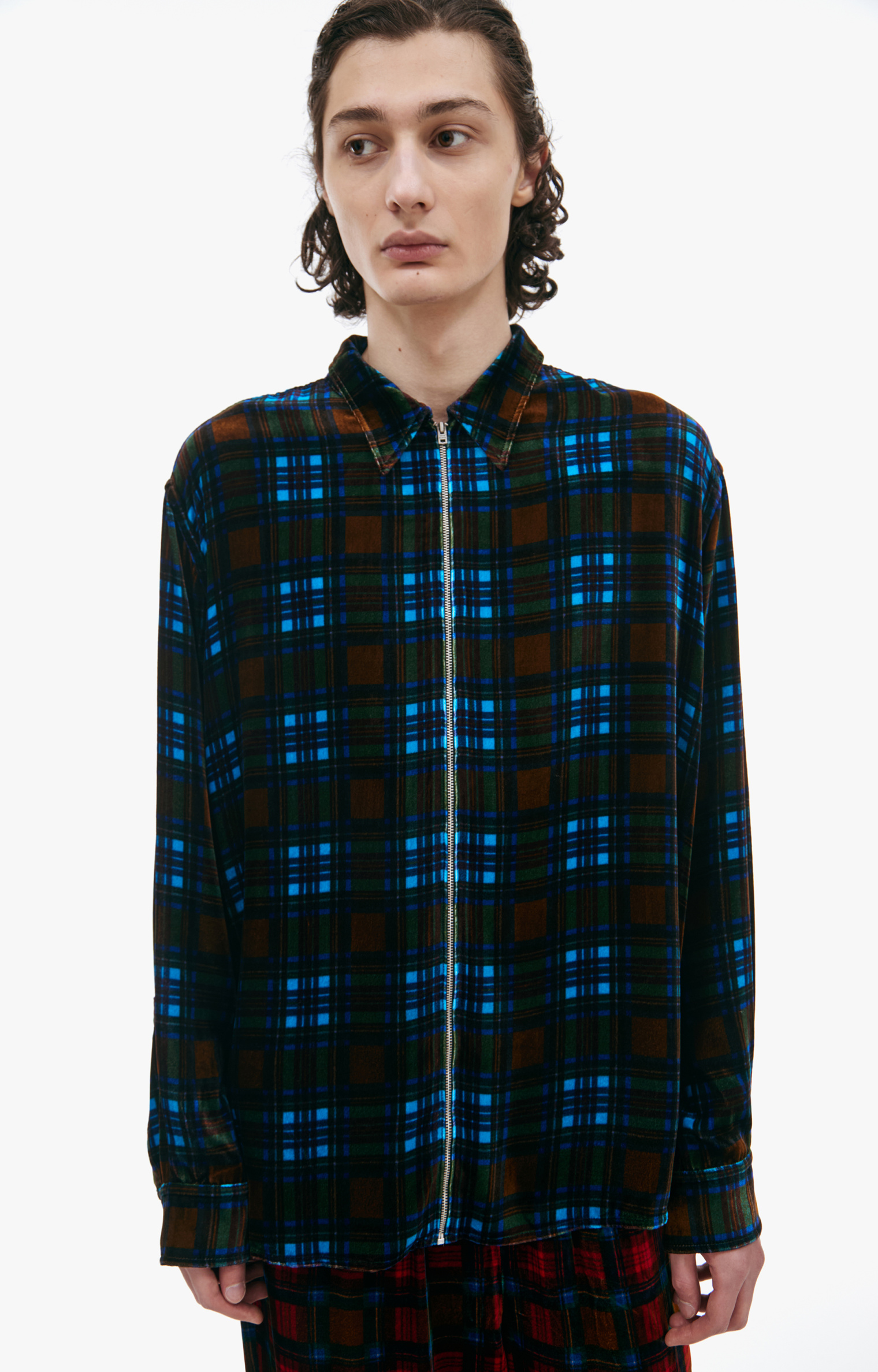 Acne Studios Клетчатая рубашка на молнии
