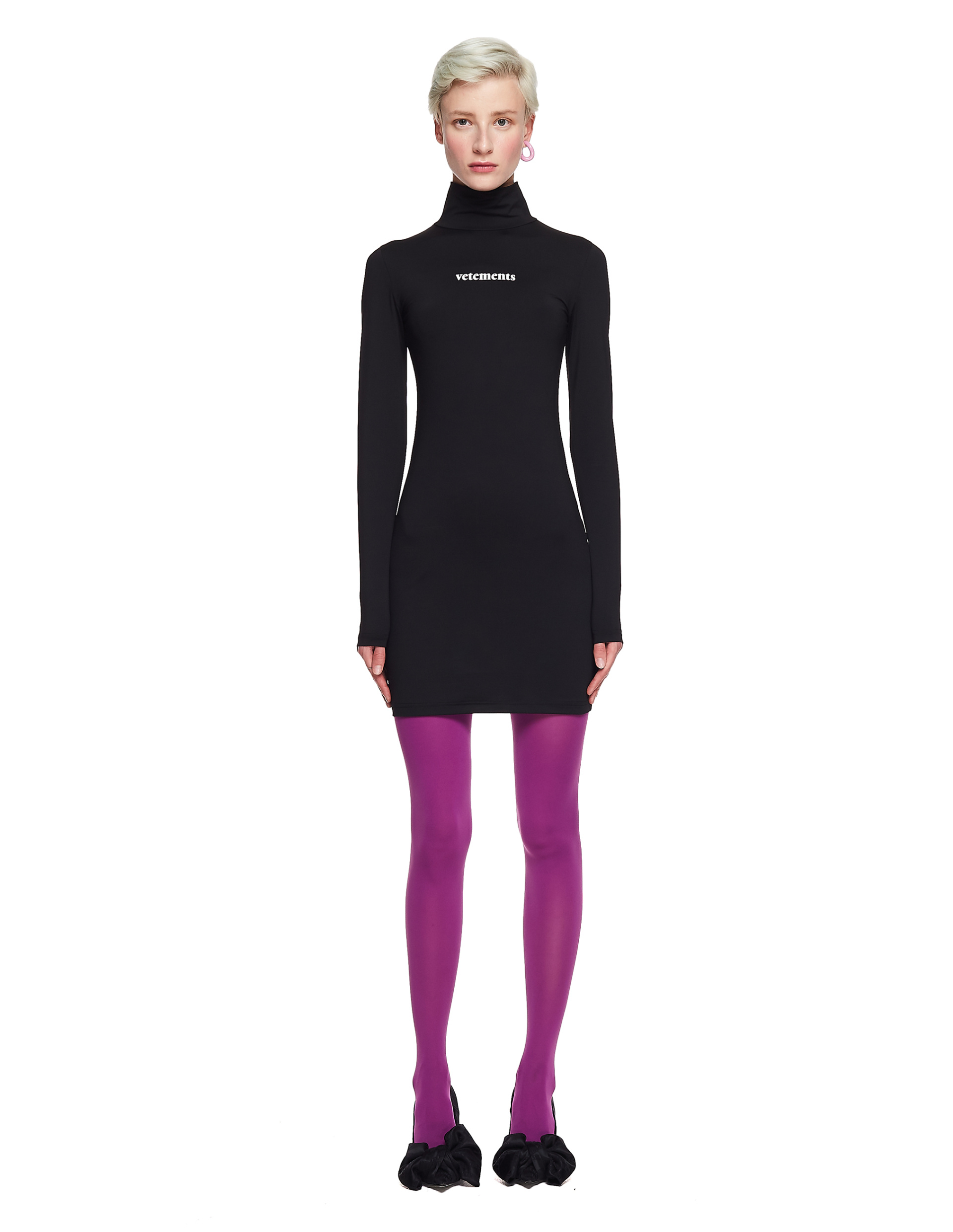 VETEMENTS Черное платье Body с логотипом