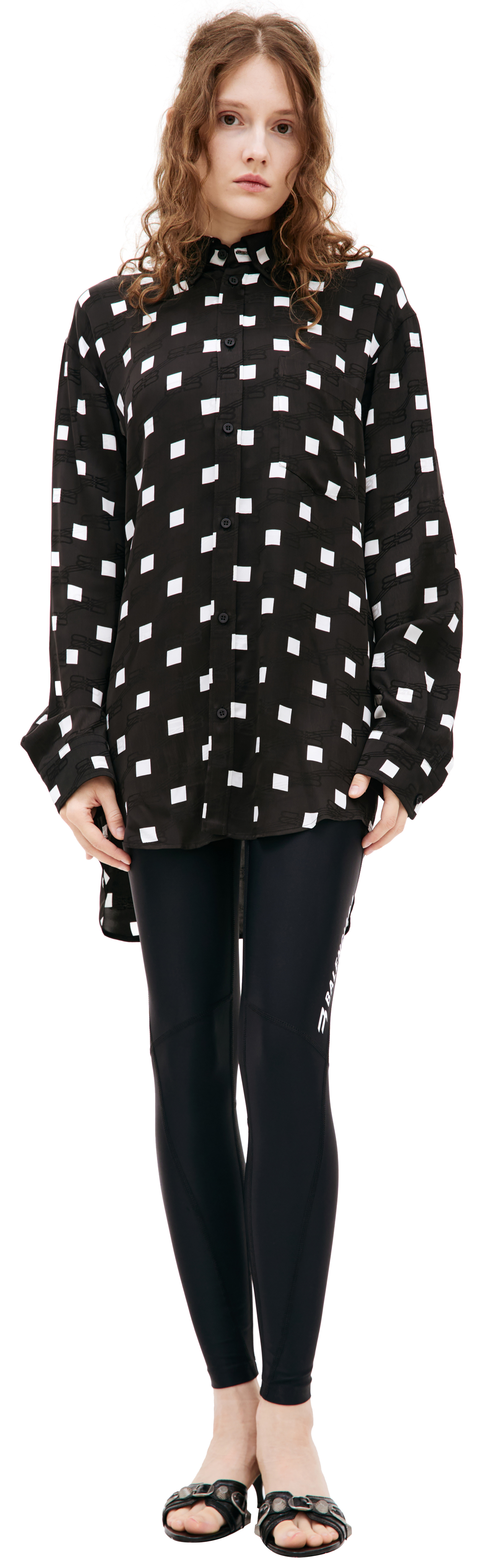 Balenciaga Оверсайз рубашка с монопринтом