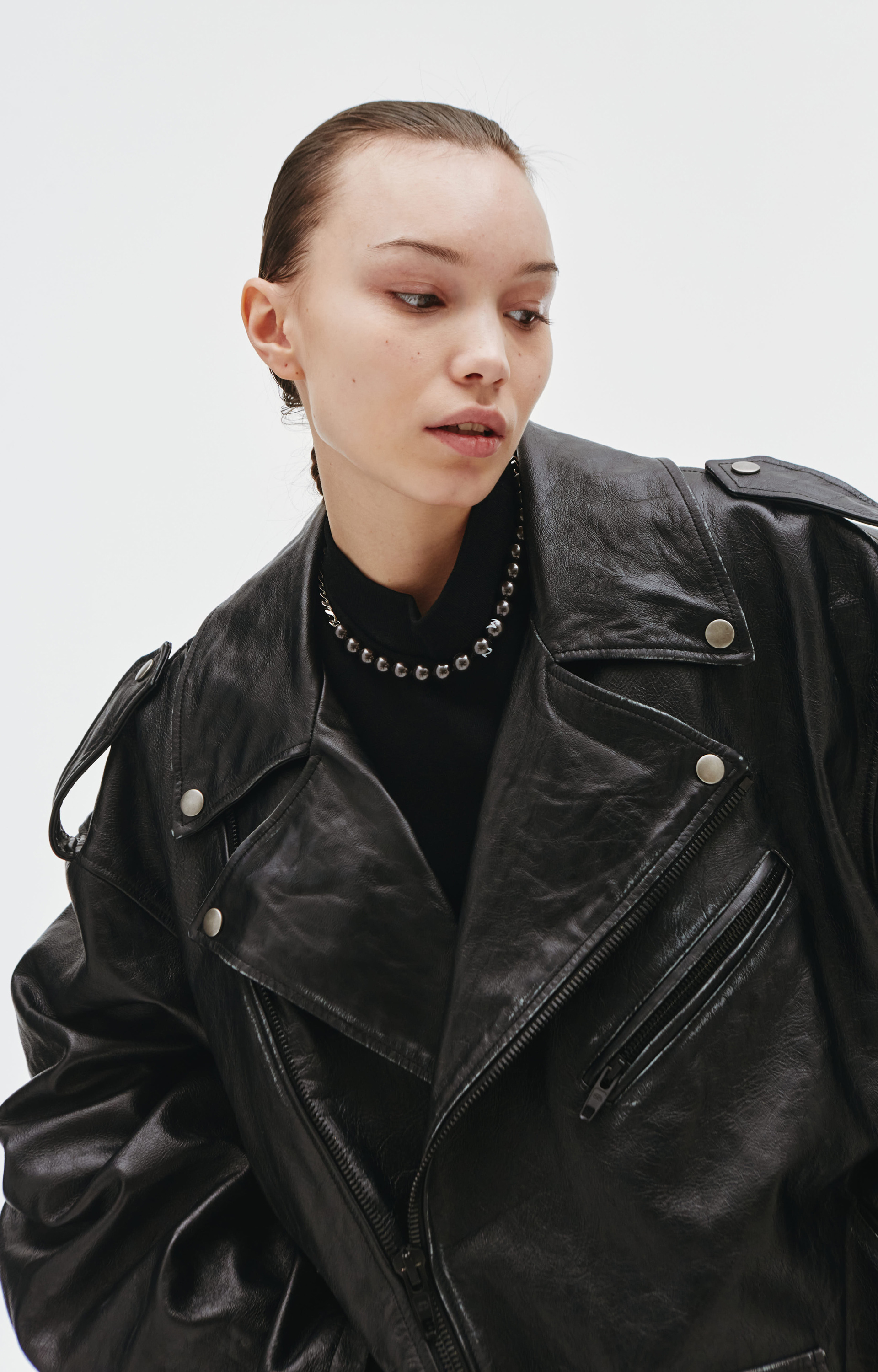 Balenciaga Кожаный длинный плащ