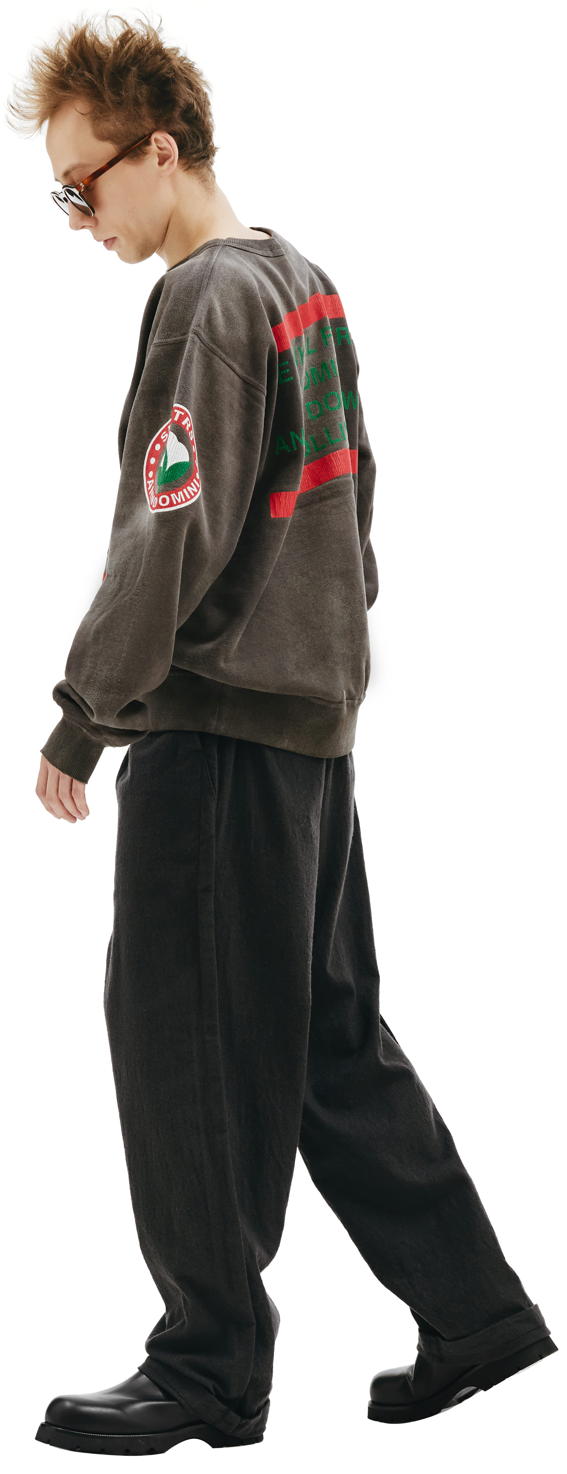 Saint Michael Серый свитшот с принтом