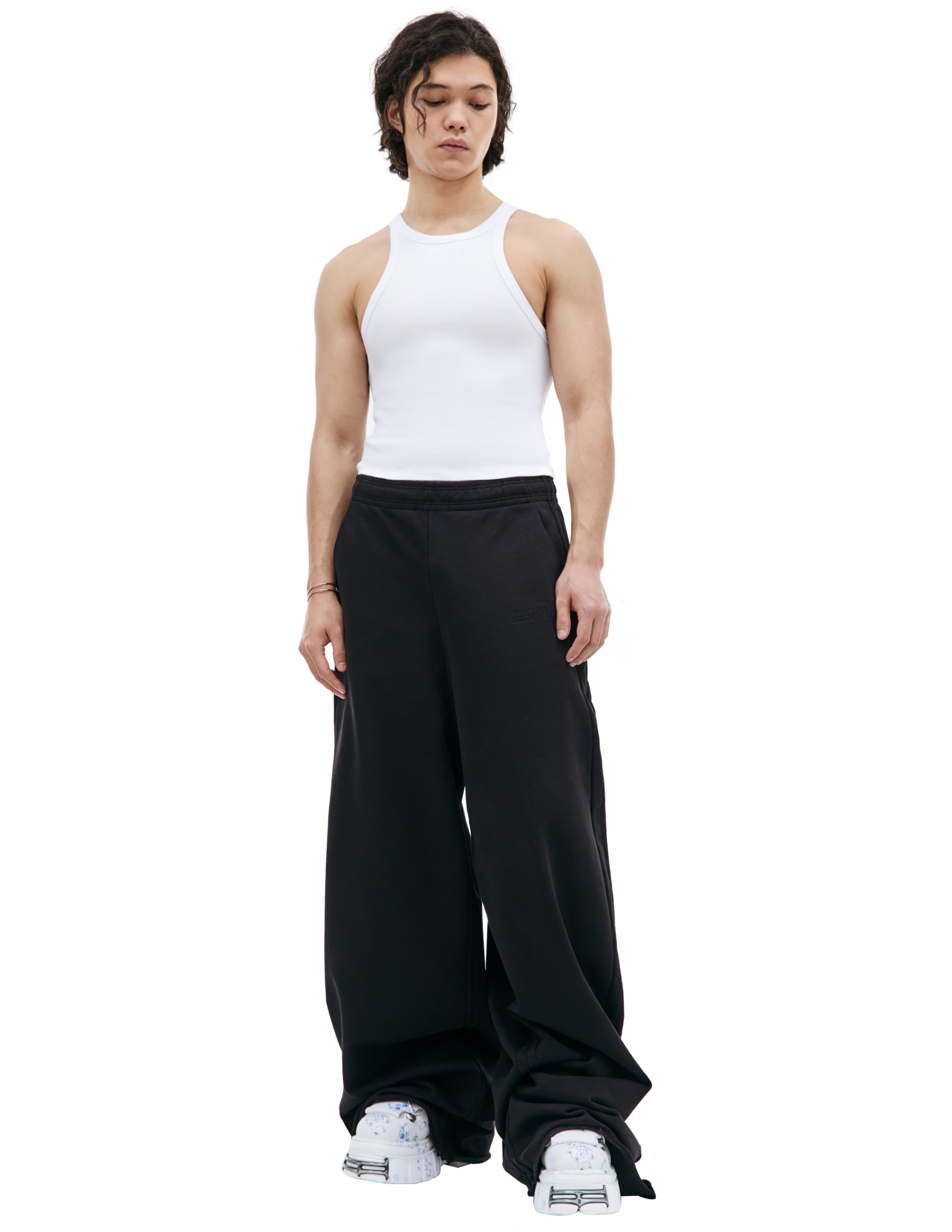 VETEMENTS Белая майка с вышитым логотипом