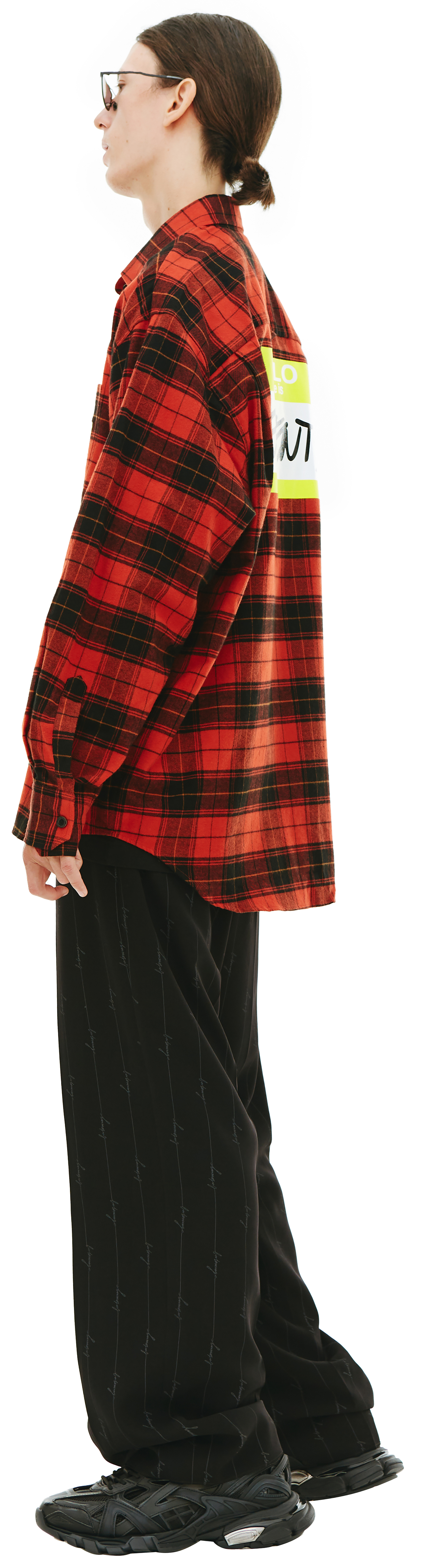 VETEMENTS Клетчатая рубашка с принтом