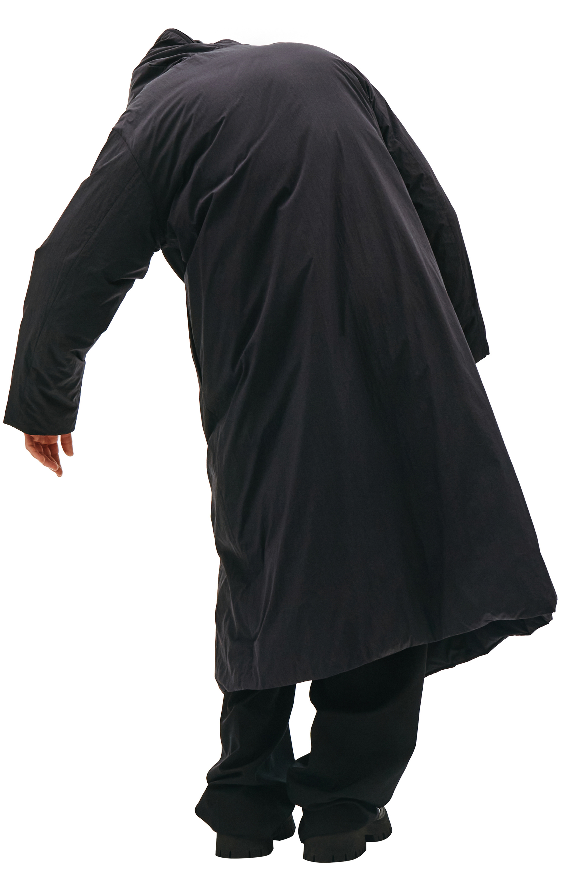 Jil Sander Черная парка с капюшоном на замке