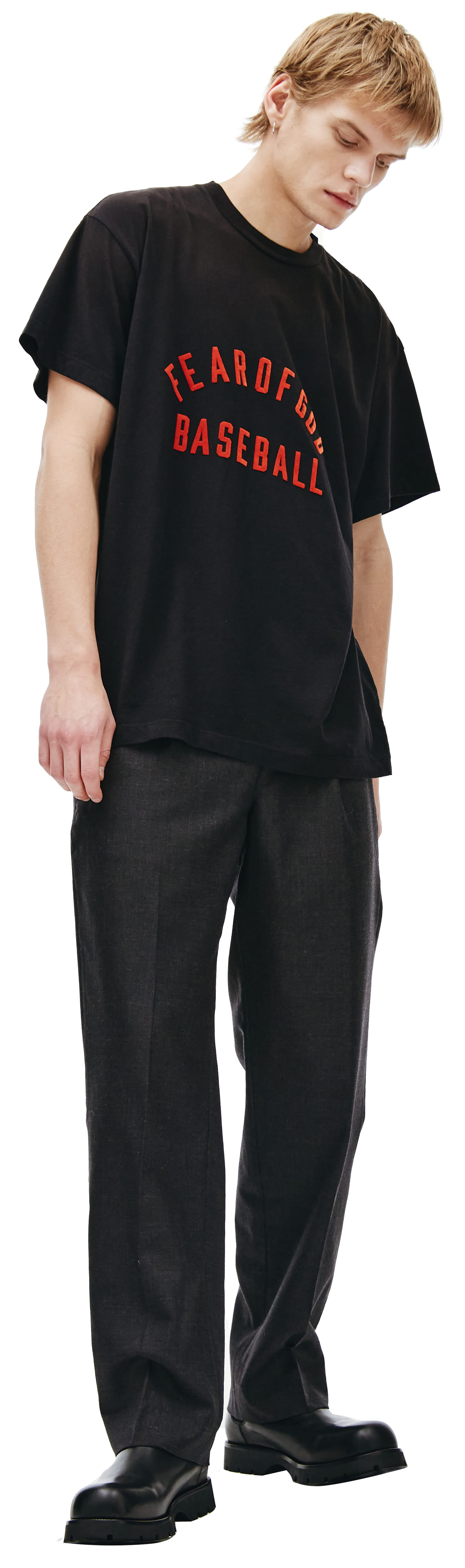 Fear of God Футболка с бархатным принтом Baseball