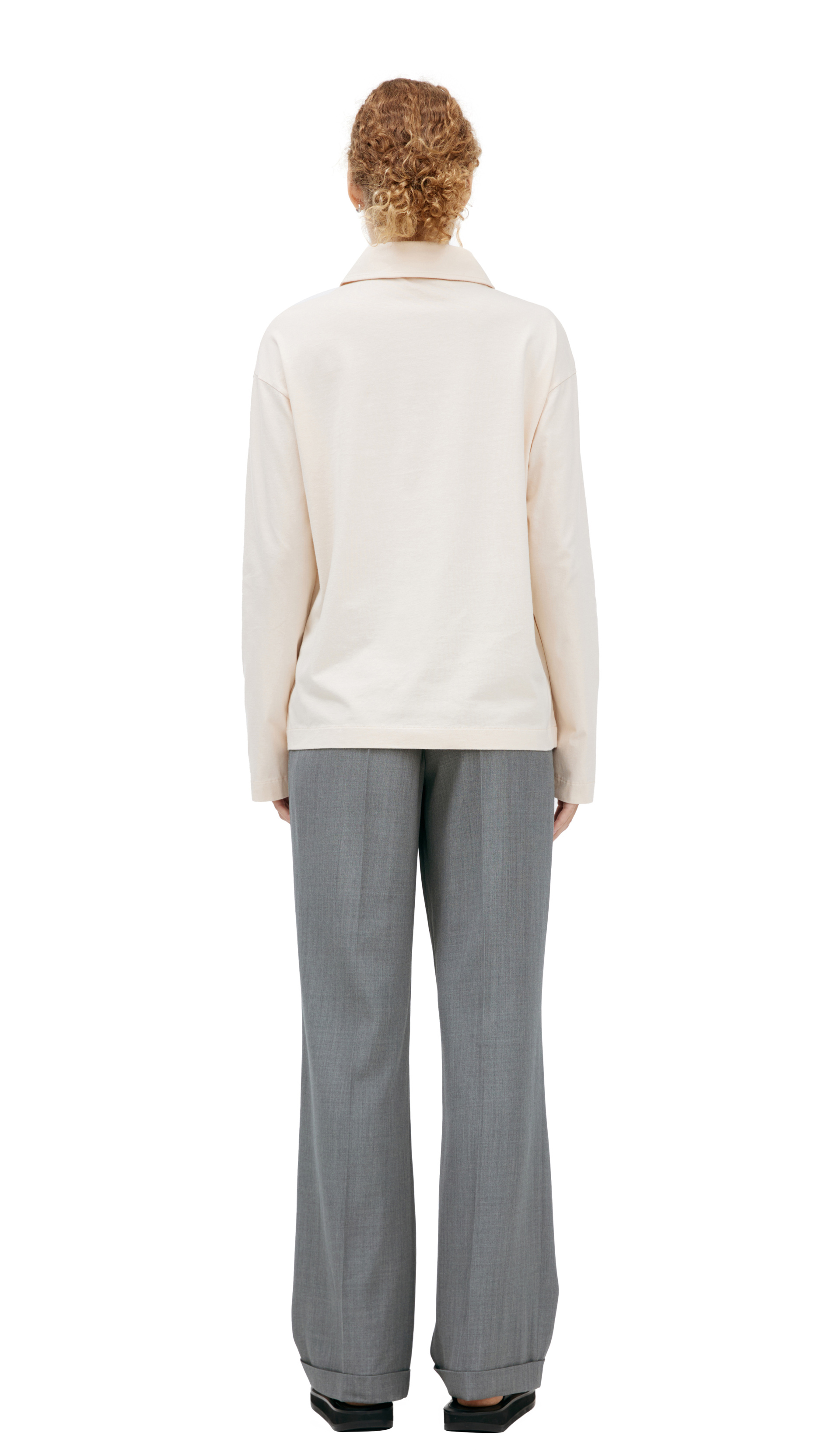 The Row Бежевое поло из хлопка