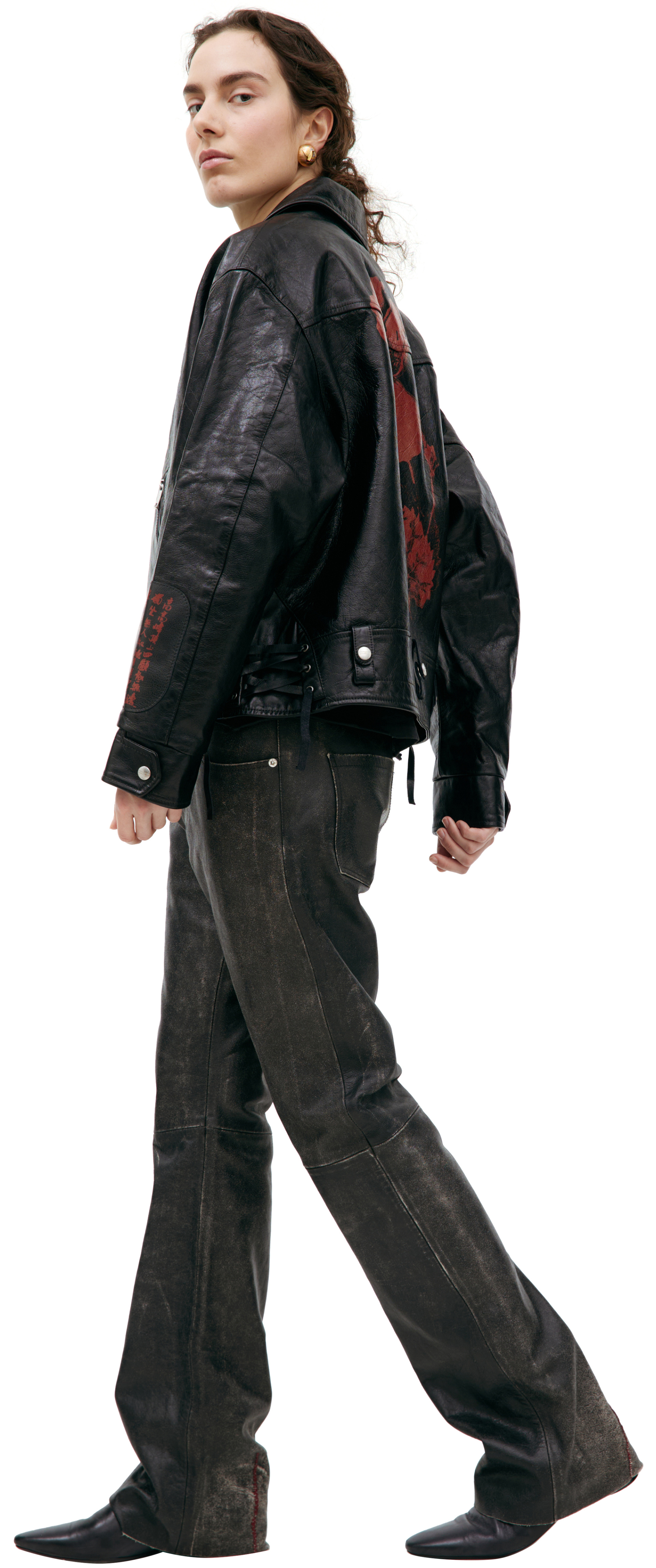 Enfants Riches Déprimés Кожаная куртка с принтом