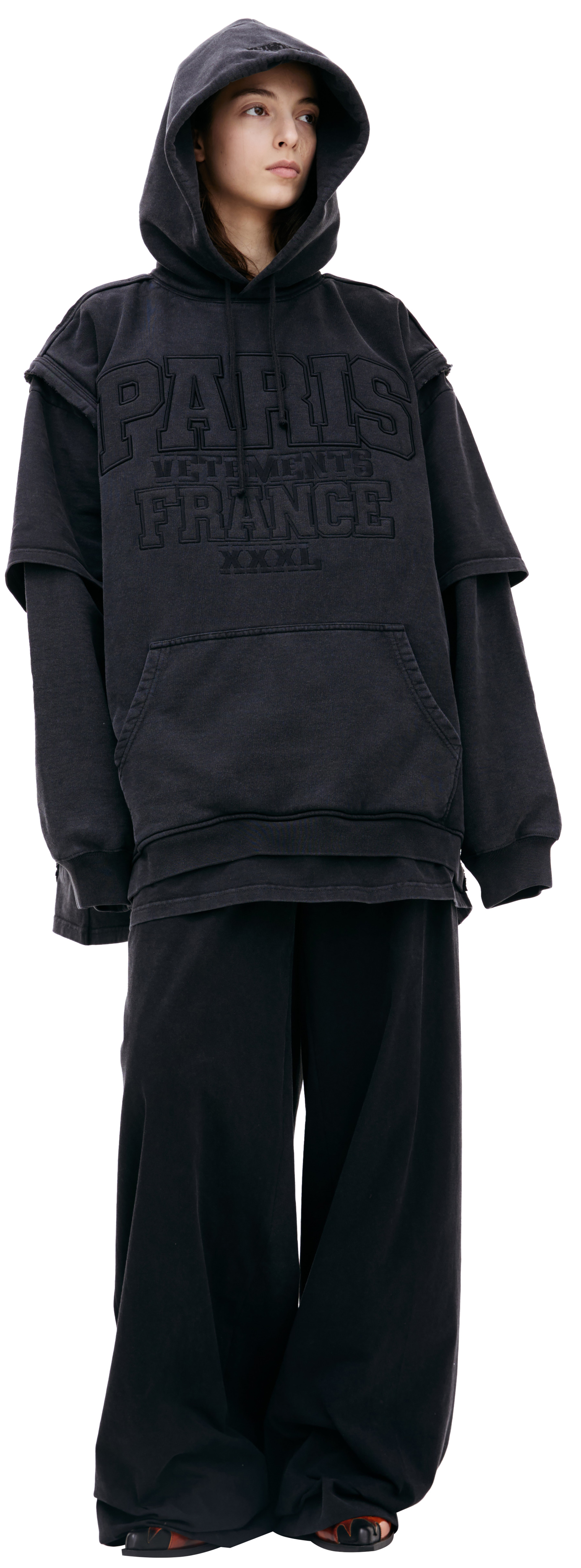VETEMENTS Оверсайз худи с нашивкой \'PARIS XXXL\'