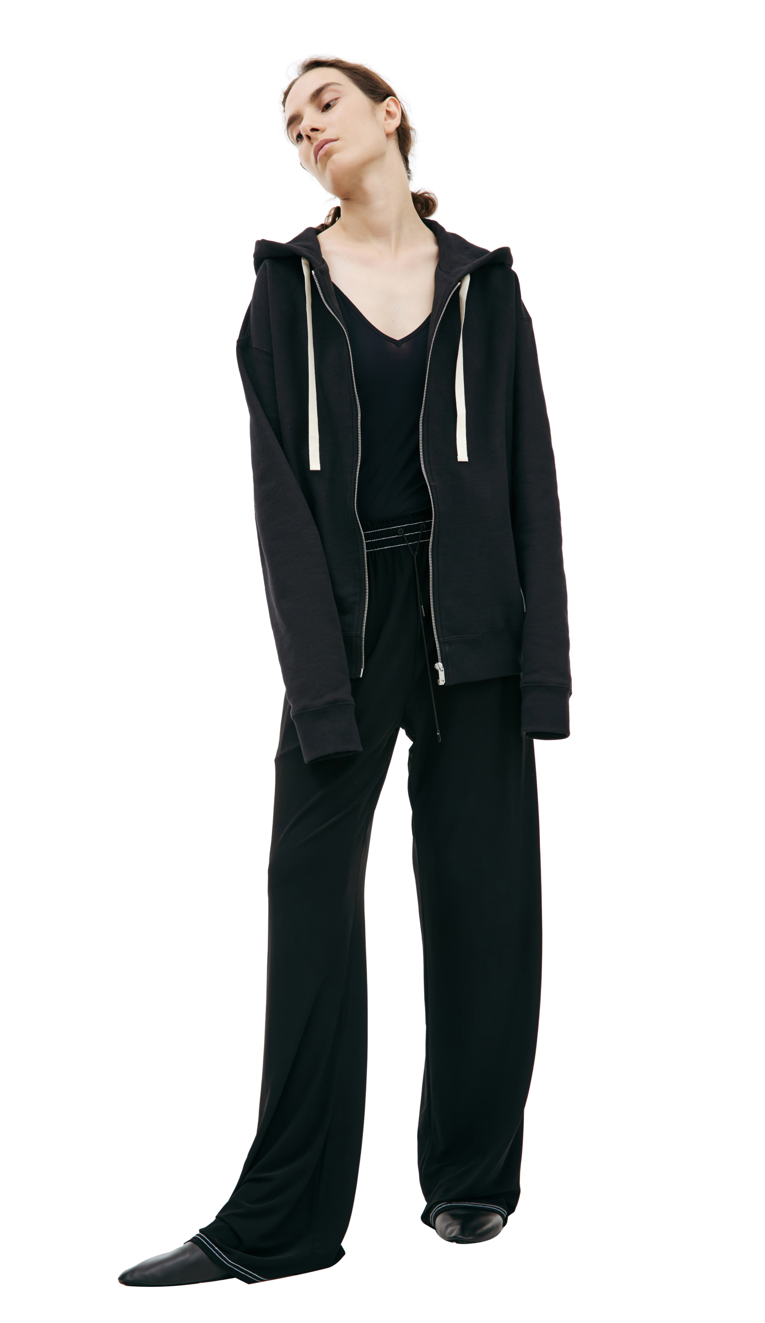 Jil Sander Худи на молнии с патчем