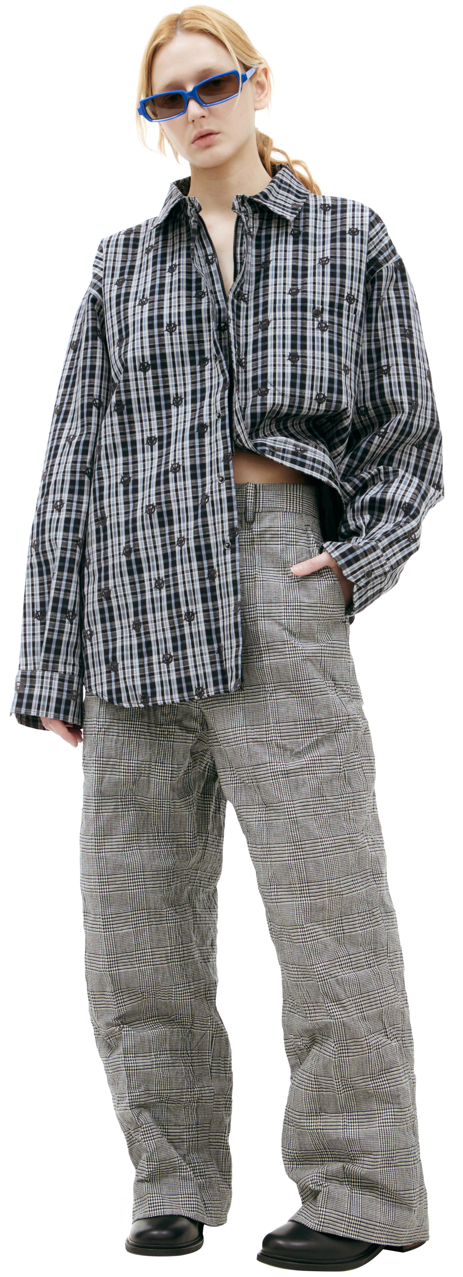 VETEMENTS Серые брюки в клетку