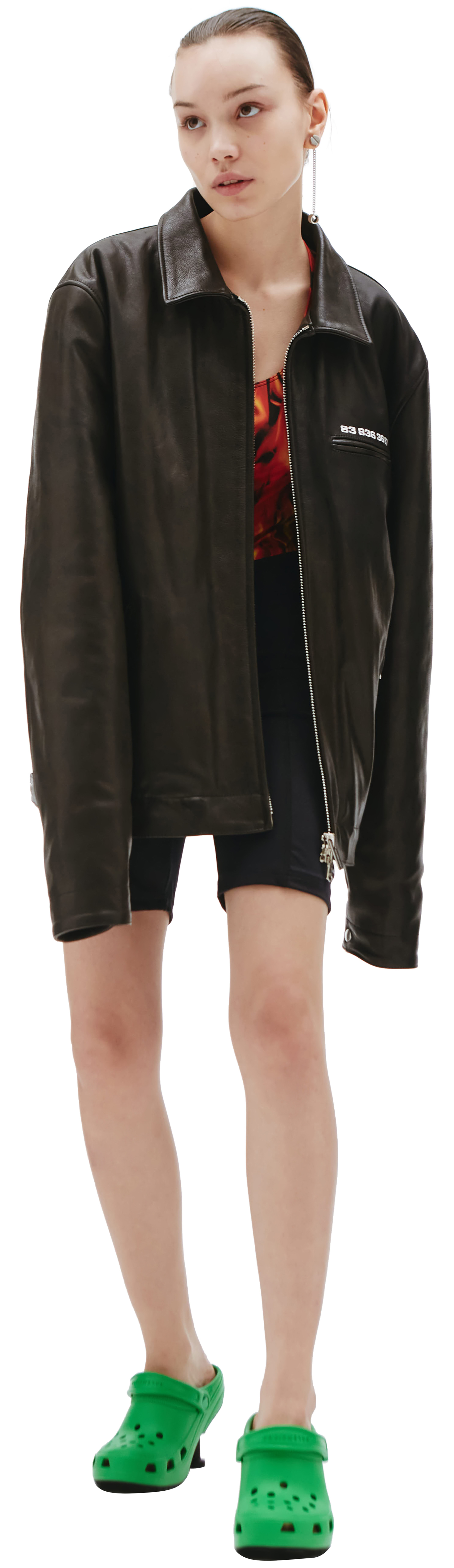 VTMNTS Кожаный куртка с принтом штрихкода