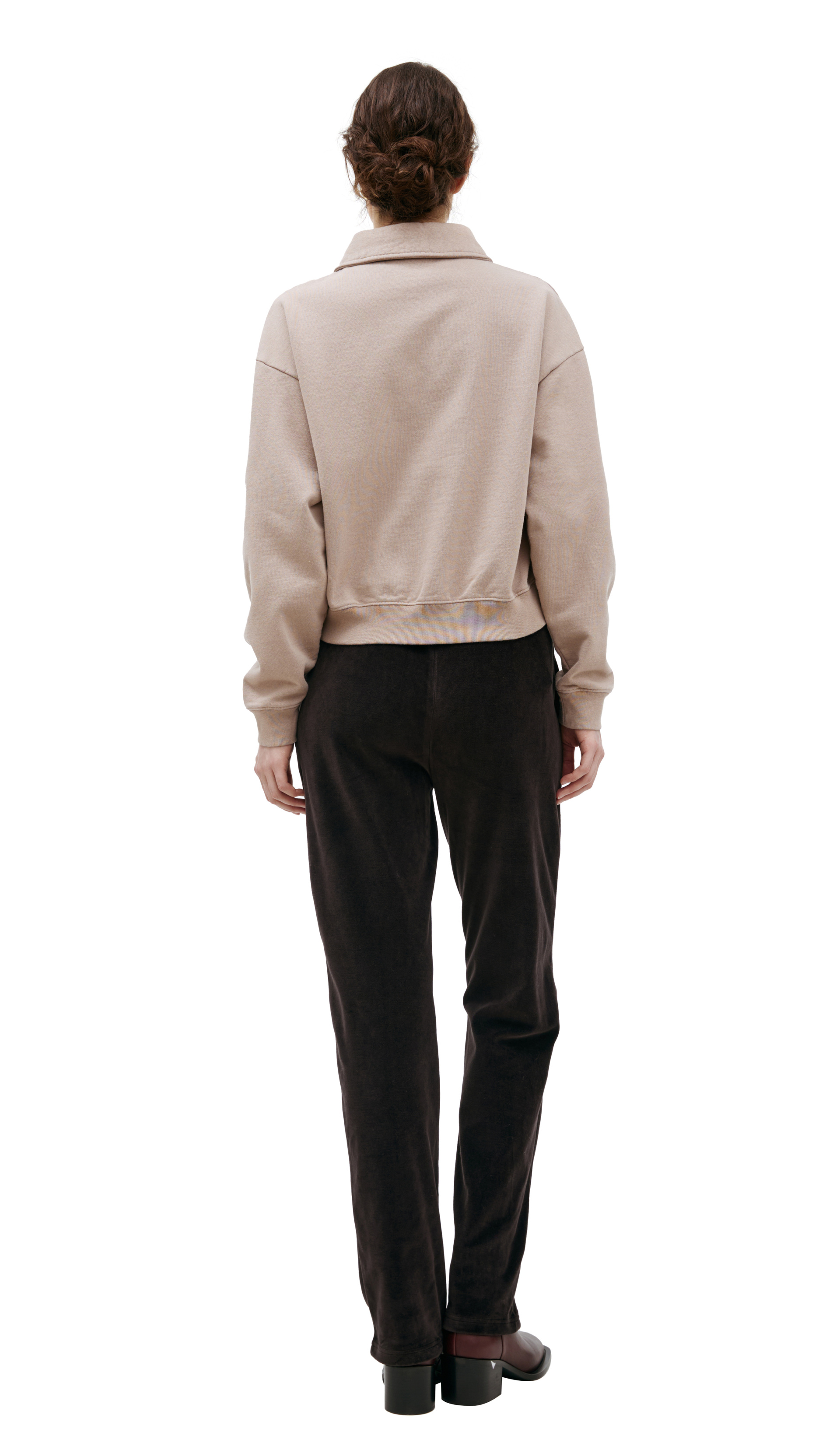 SPORTY & RICH Бежевое поло с длинным рукавом