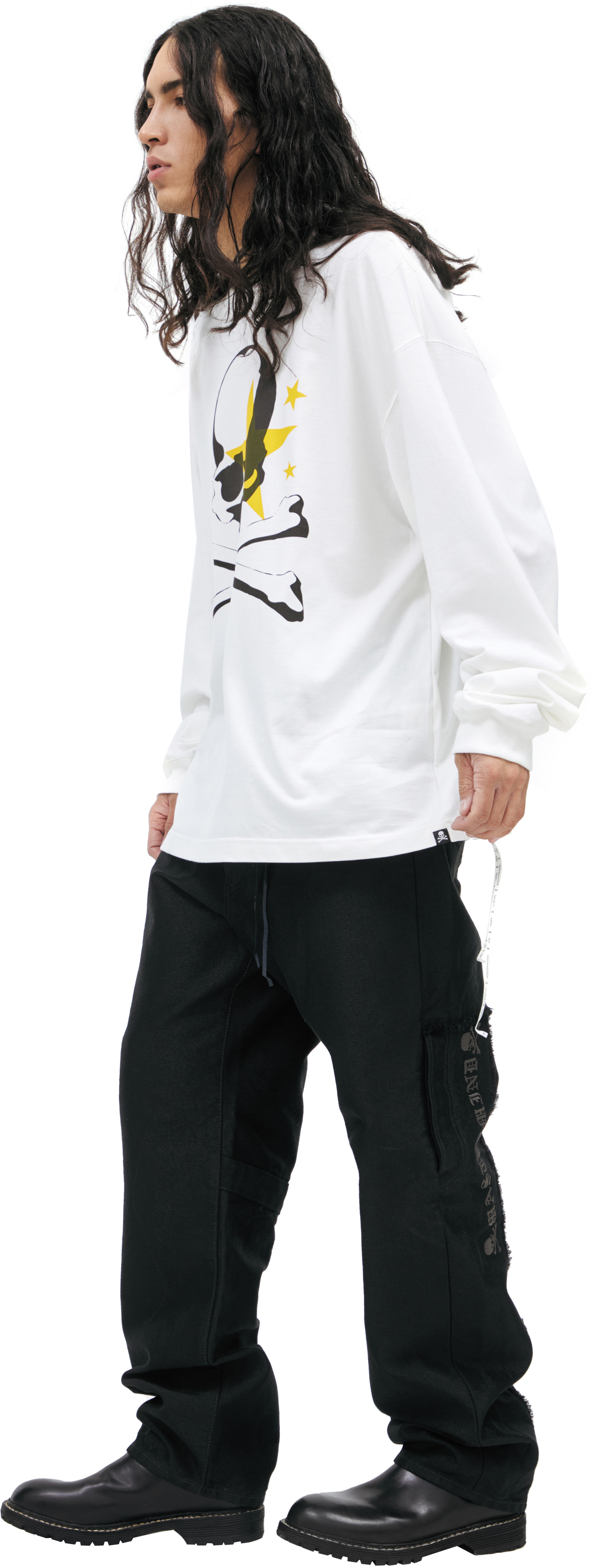 Mastermind WORLD Белый лонгслив с принтом