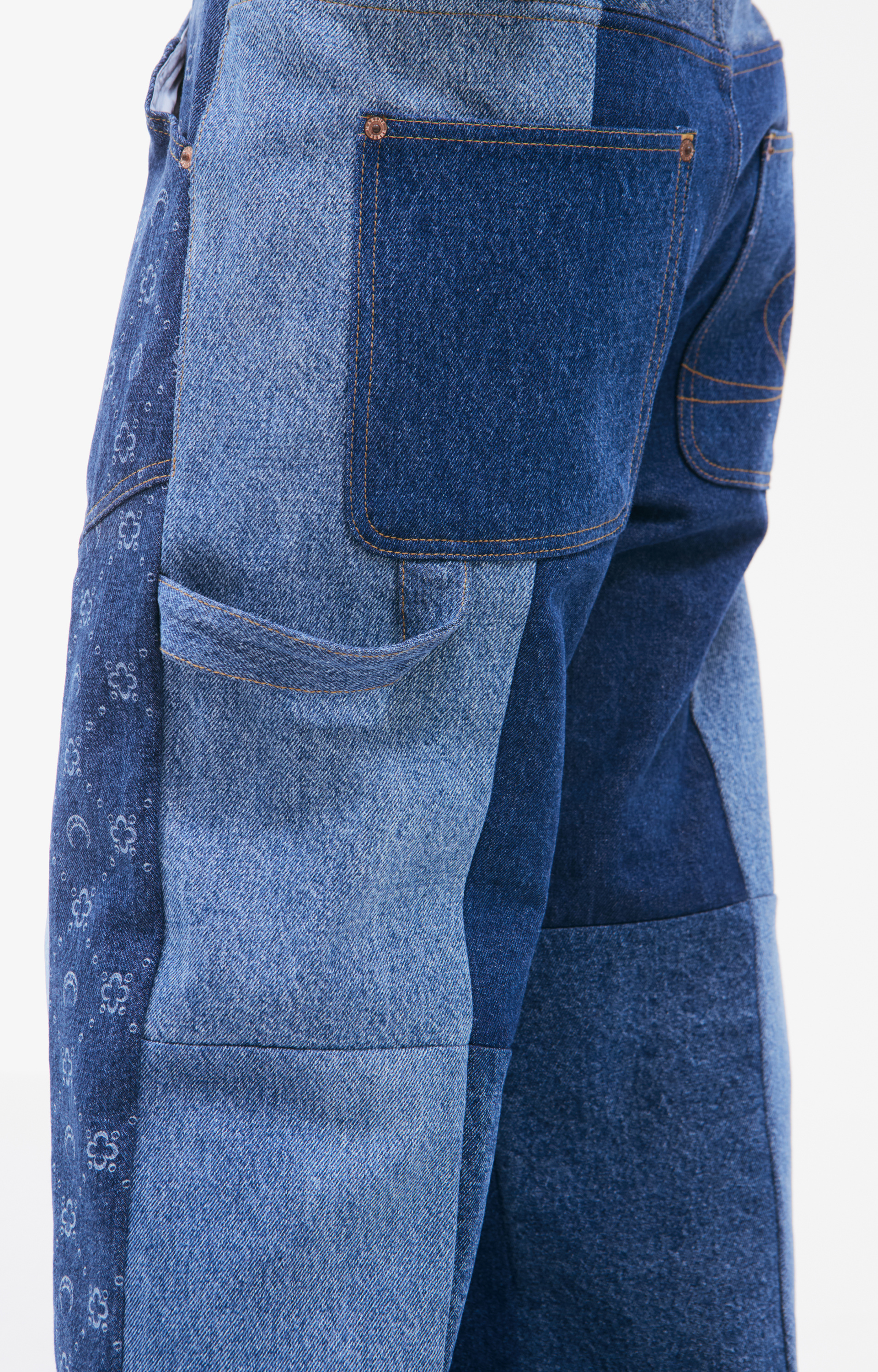 MARINE SERRE Джинсы пэчворк с монограммой