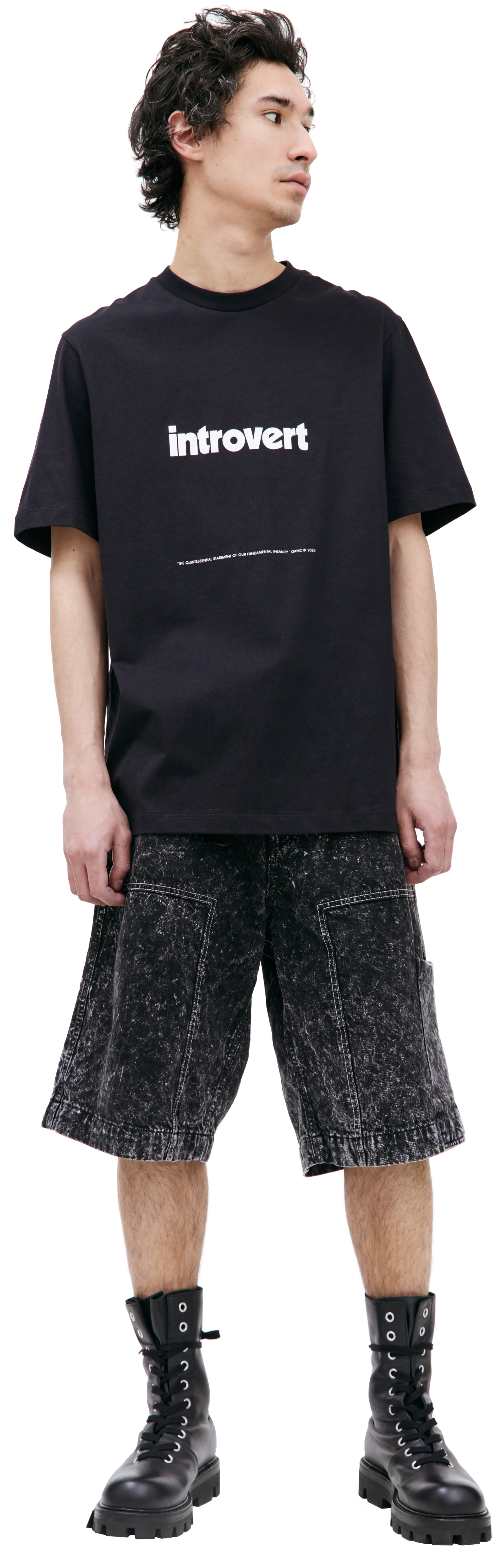 OAMC Черная футболка с принтом INTROVERT