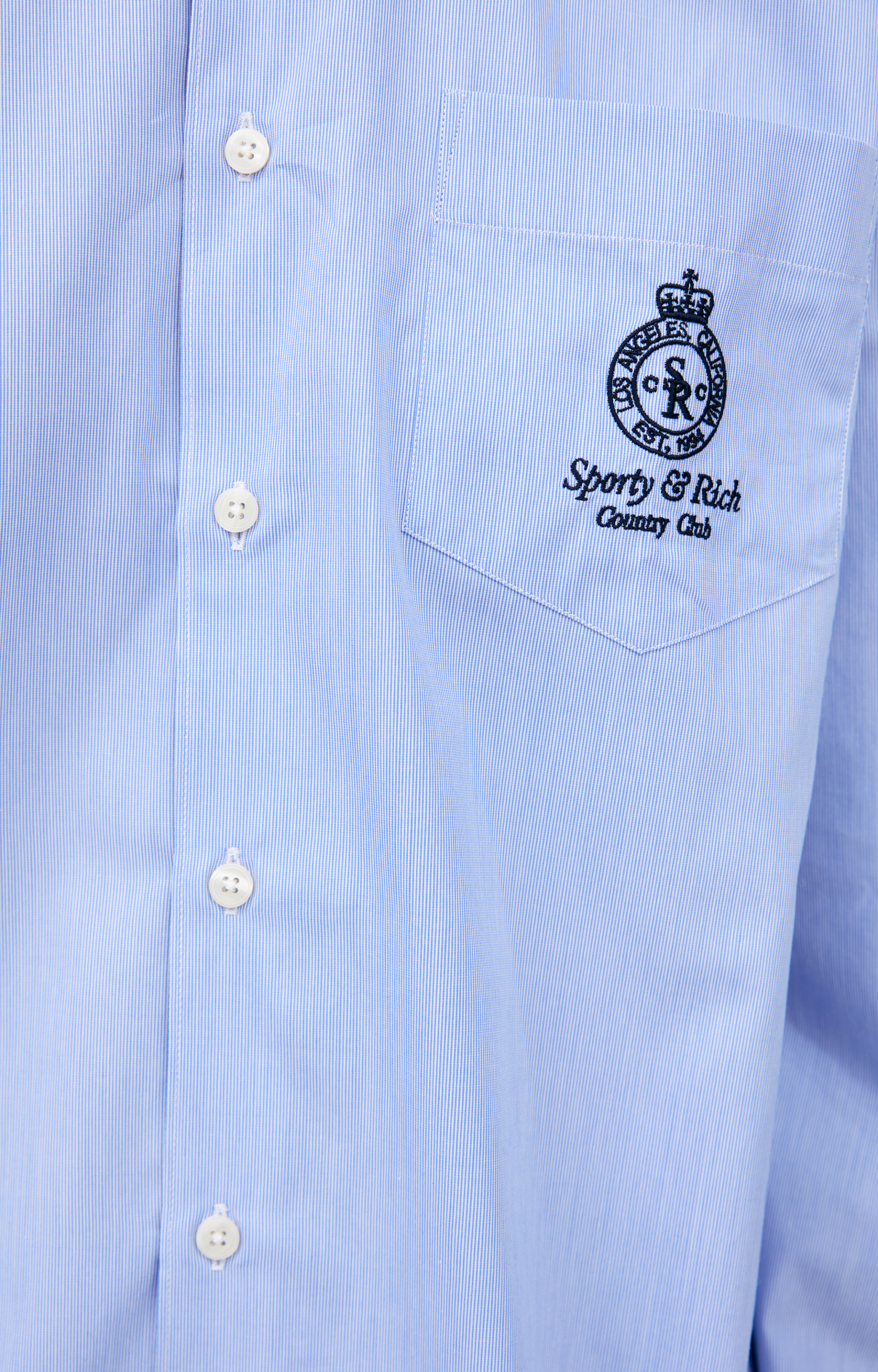 SPORTY & RICH Голубая рубашка в полоску
