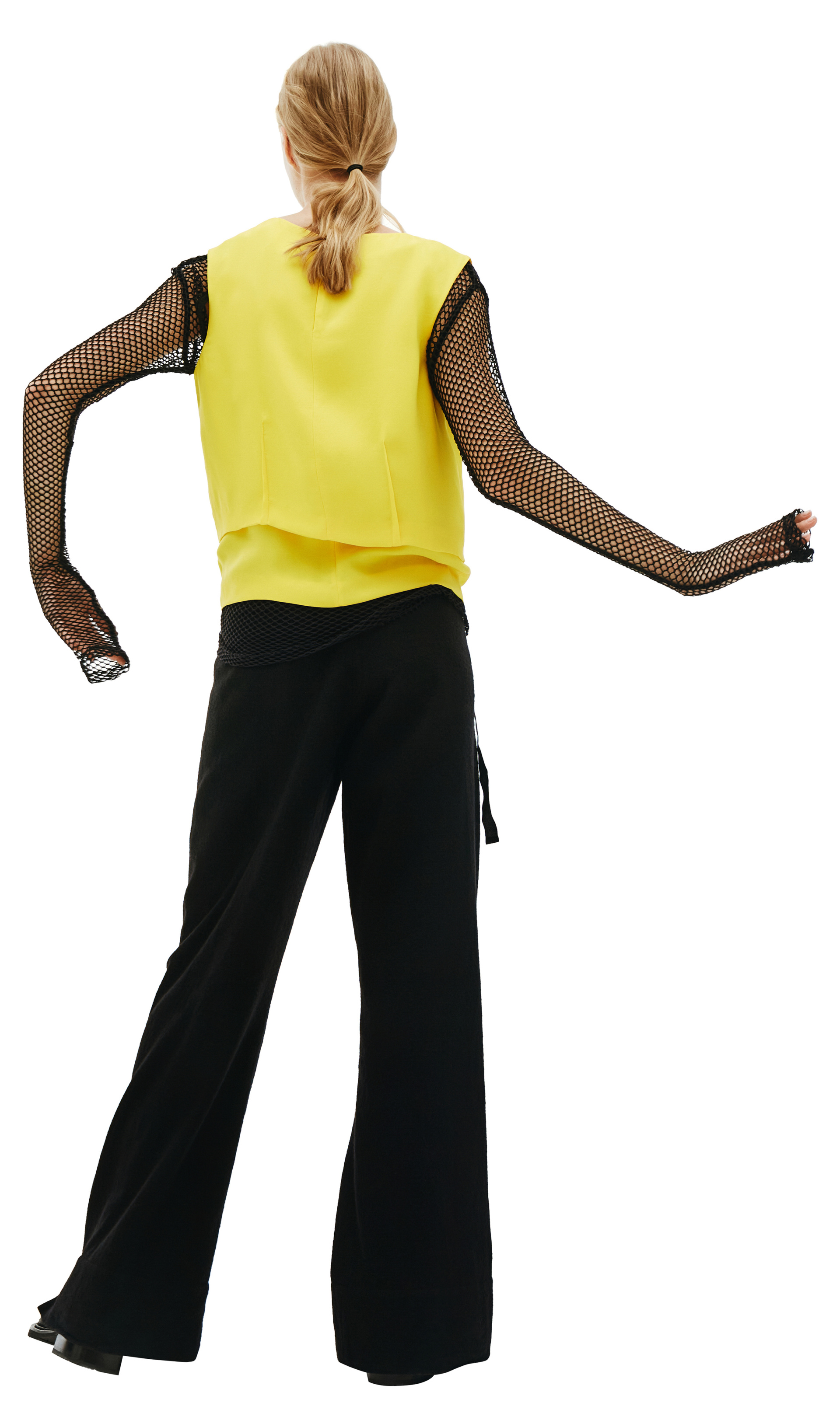 Maison Margiela Двухслойный шелковый топ