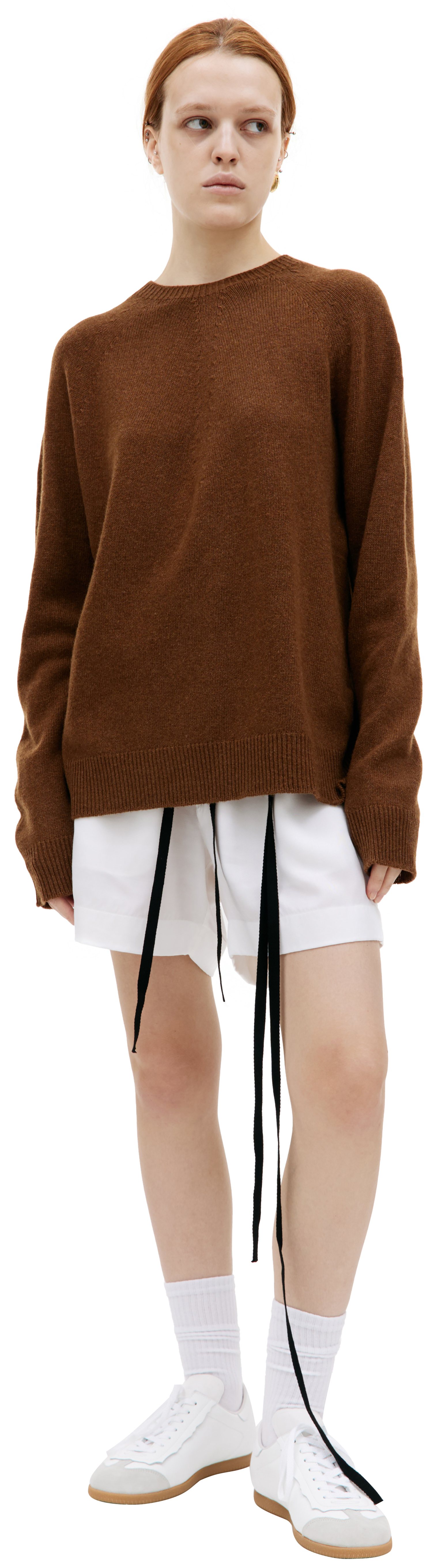 Jil Sander Коричневый свитер из шерсти и кашемира