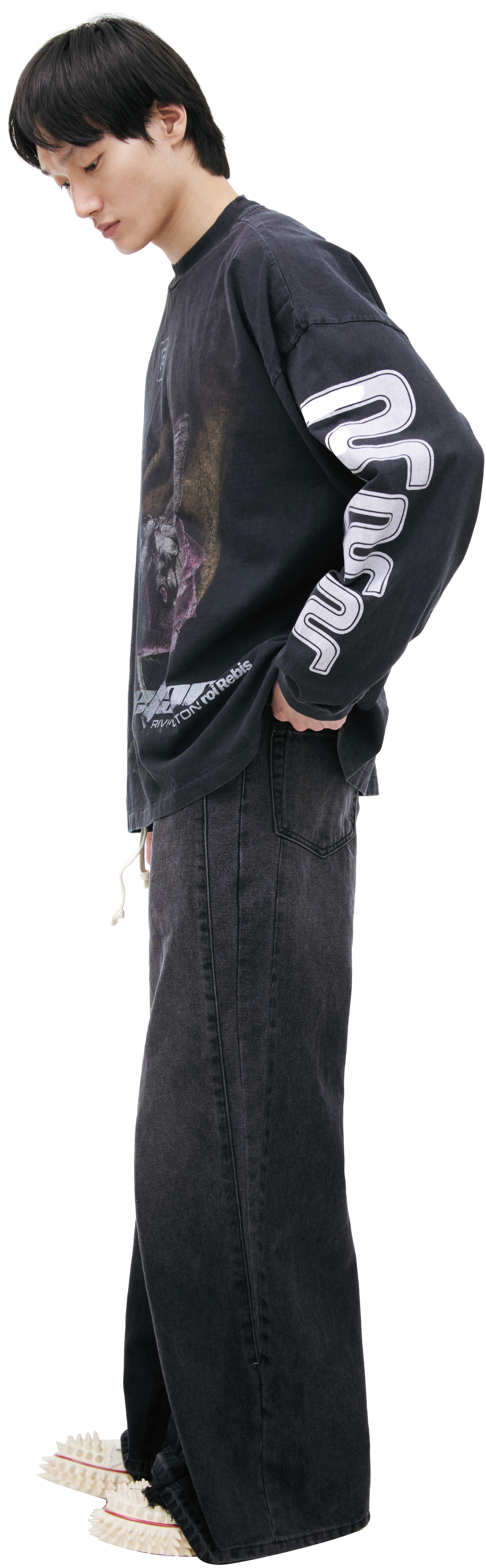 RRR123 Хлопковый лонгслив с принтом