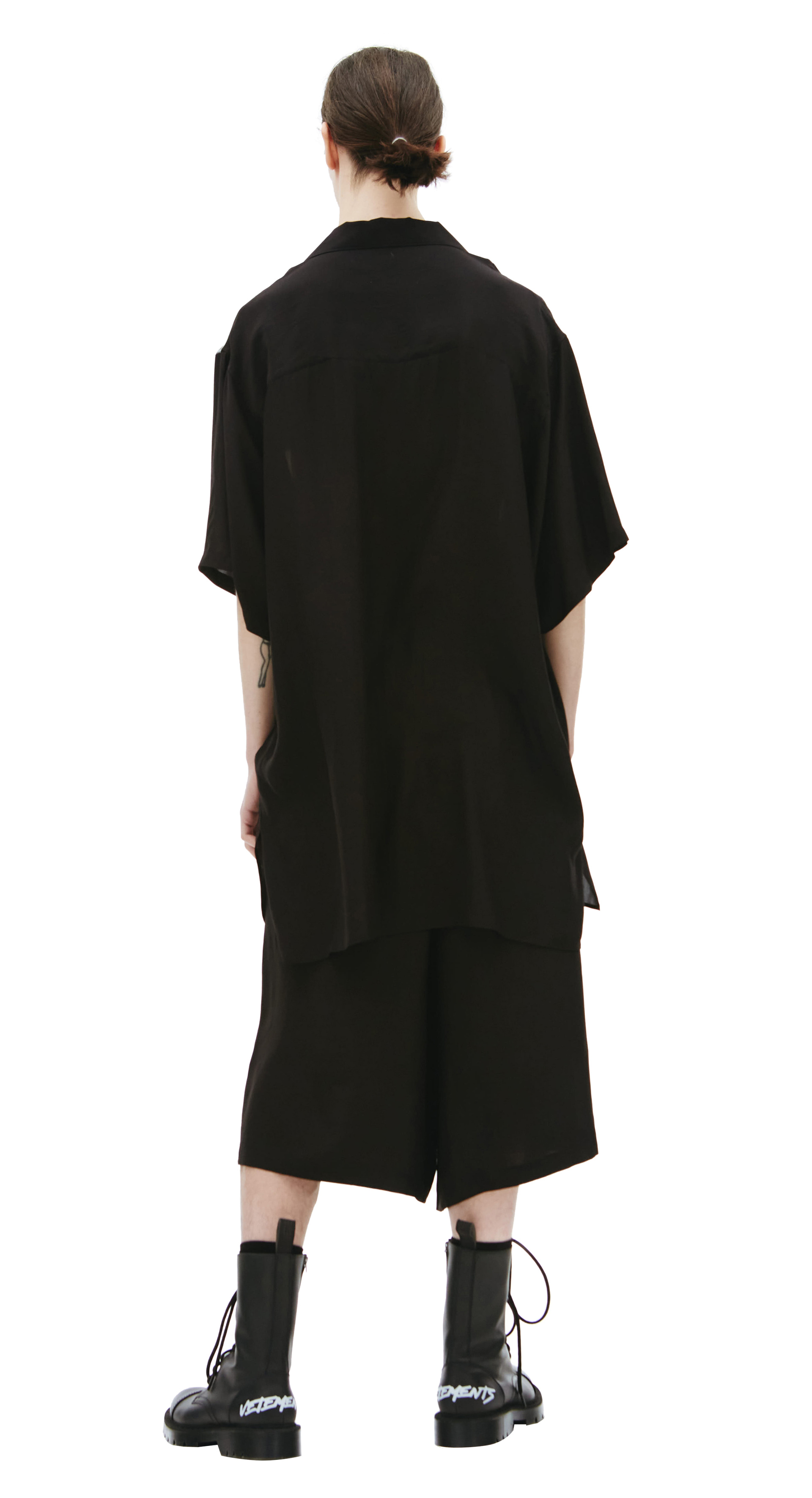 Yohji Yamamoto Шелковая рубашка с коротким рукавом