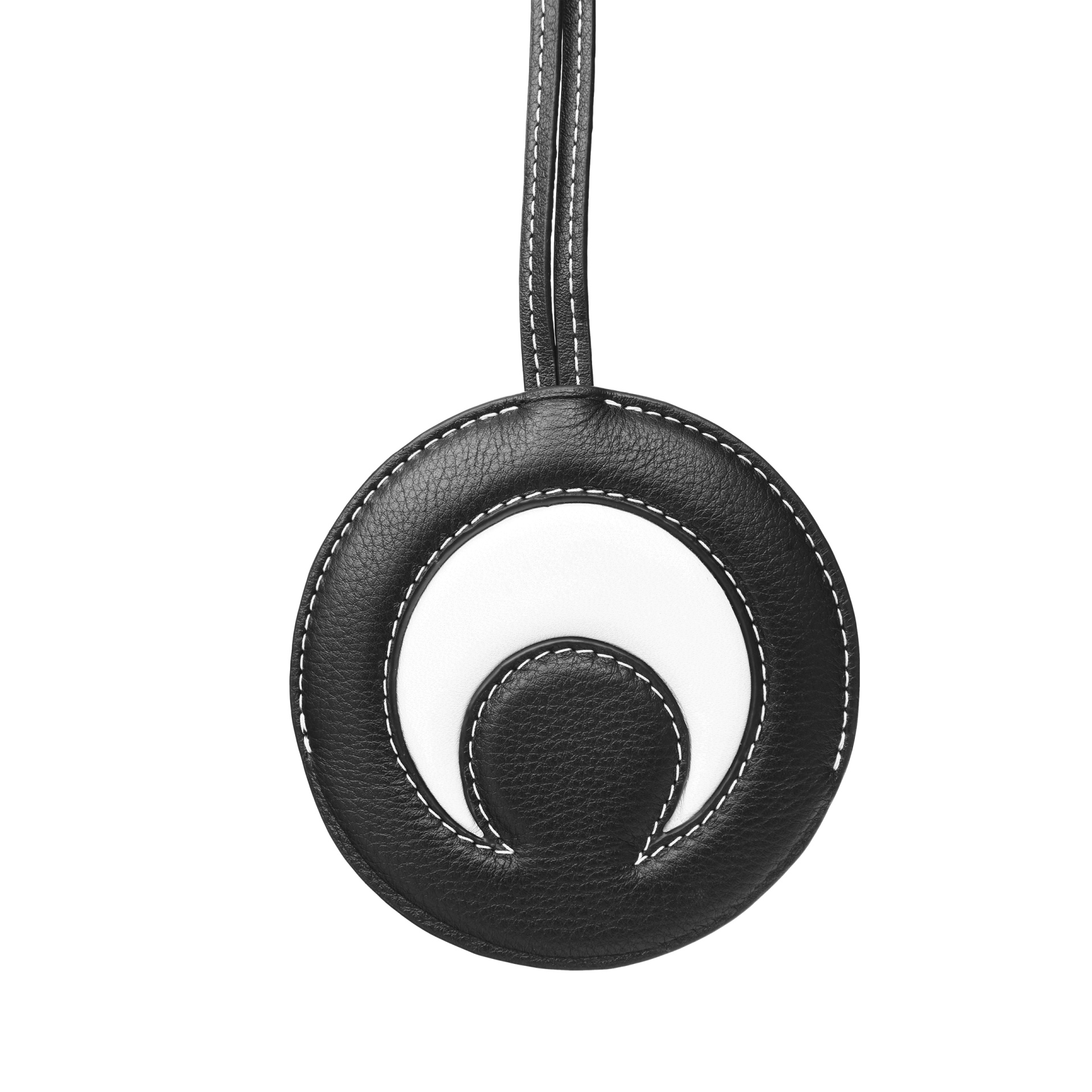 MARINE SERRE Кожаная ключница с контрастным логотипом Moon