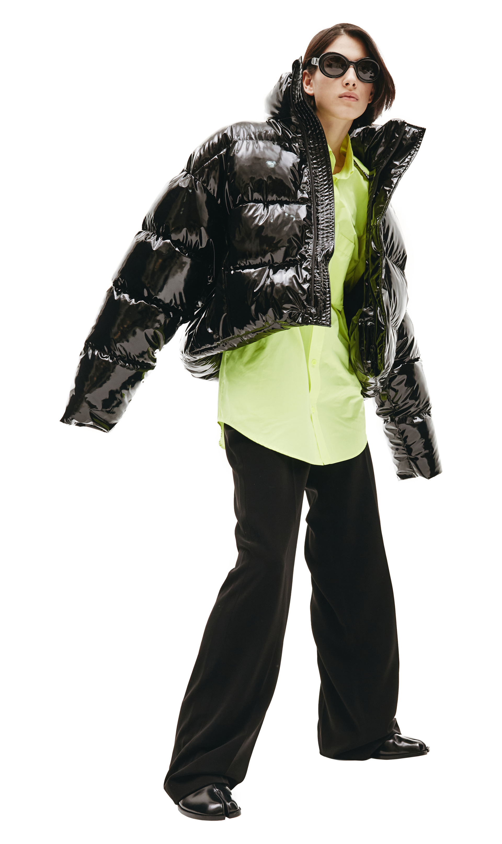 Balenciaga Укороченный лакированный пуховик