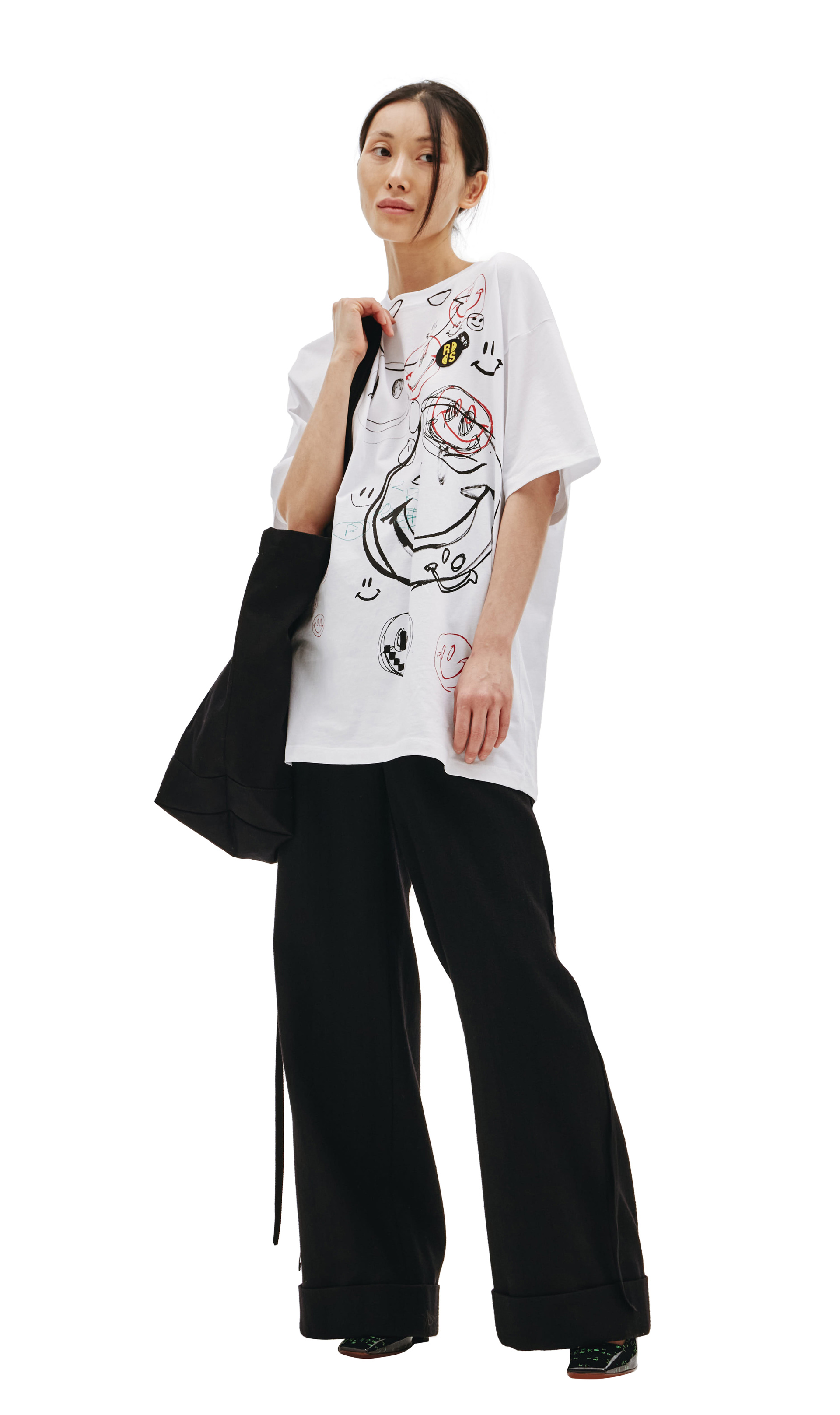 Raf Simons Джинсовая сумка-шоппер Raf Simons x Smiley с патчем