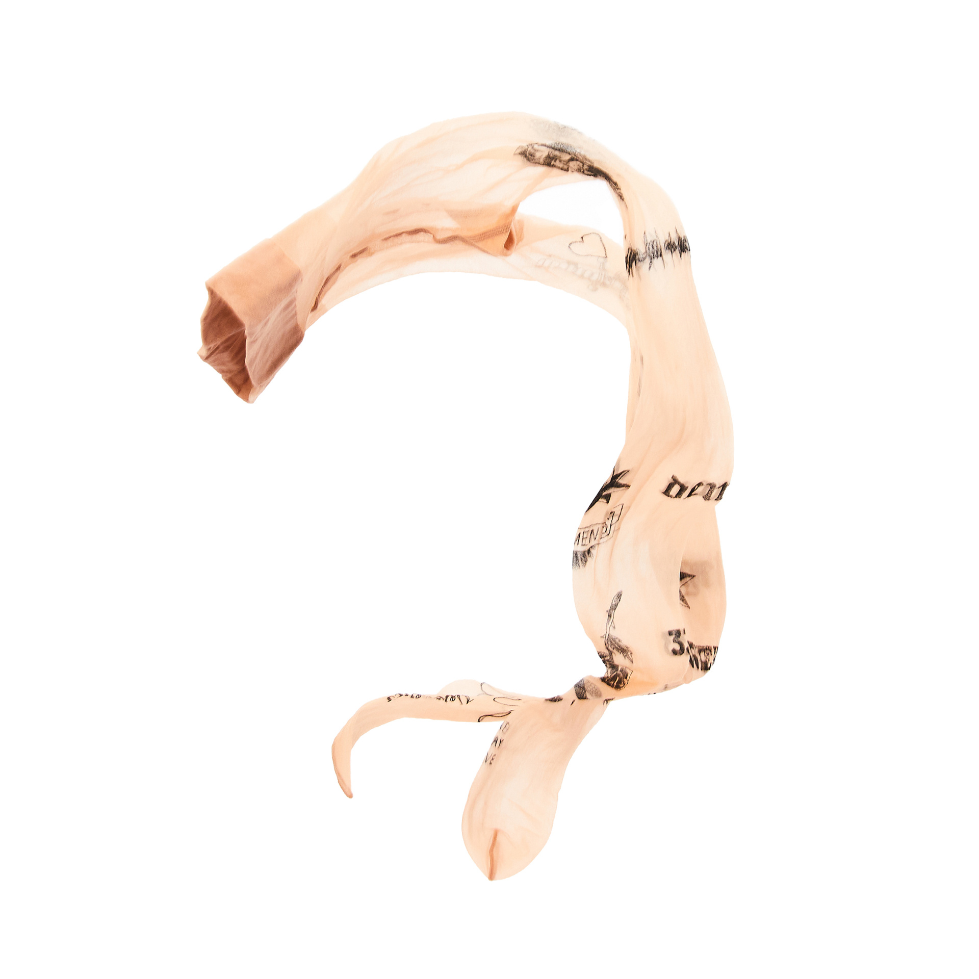 VETEMENTS Бежевые колготки с эффектом тату