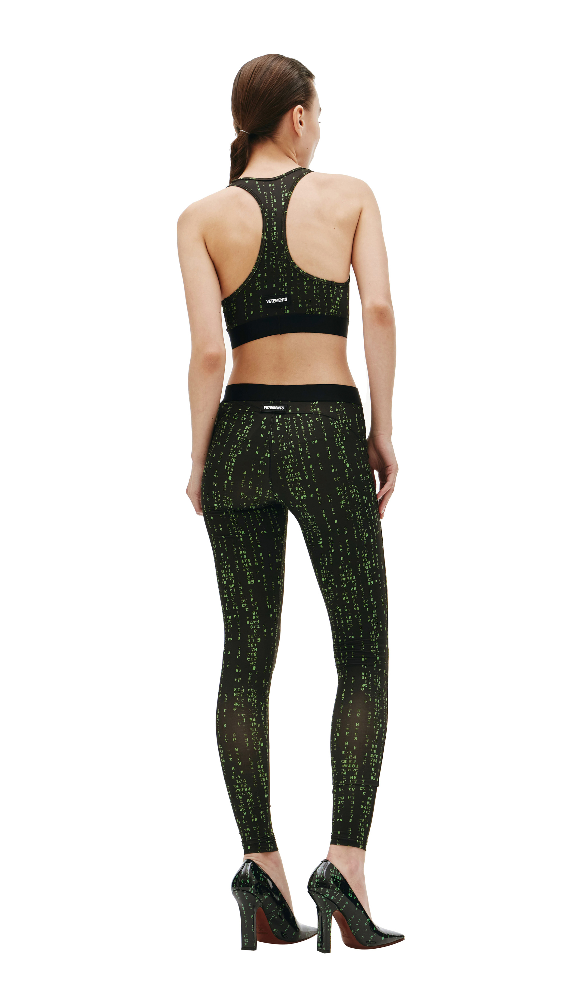 VETEMENTS Леггинсы с принтом матрица