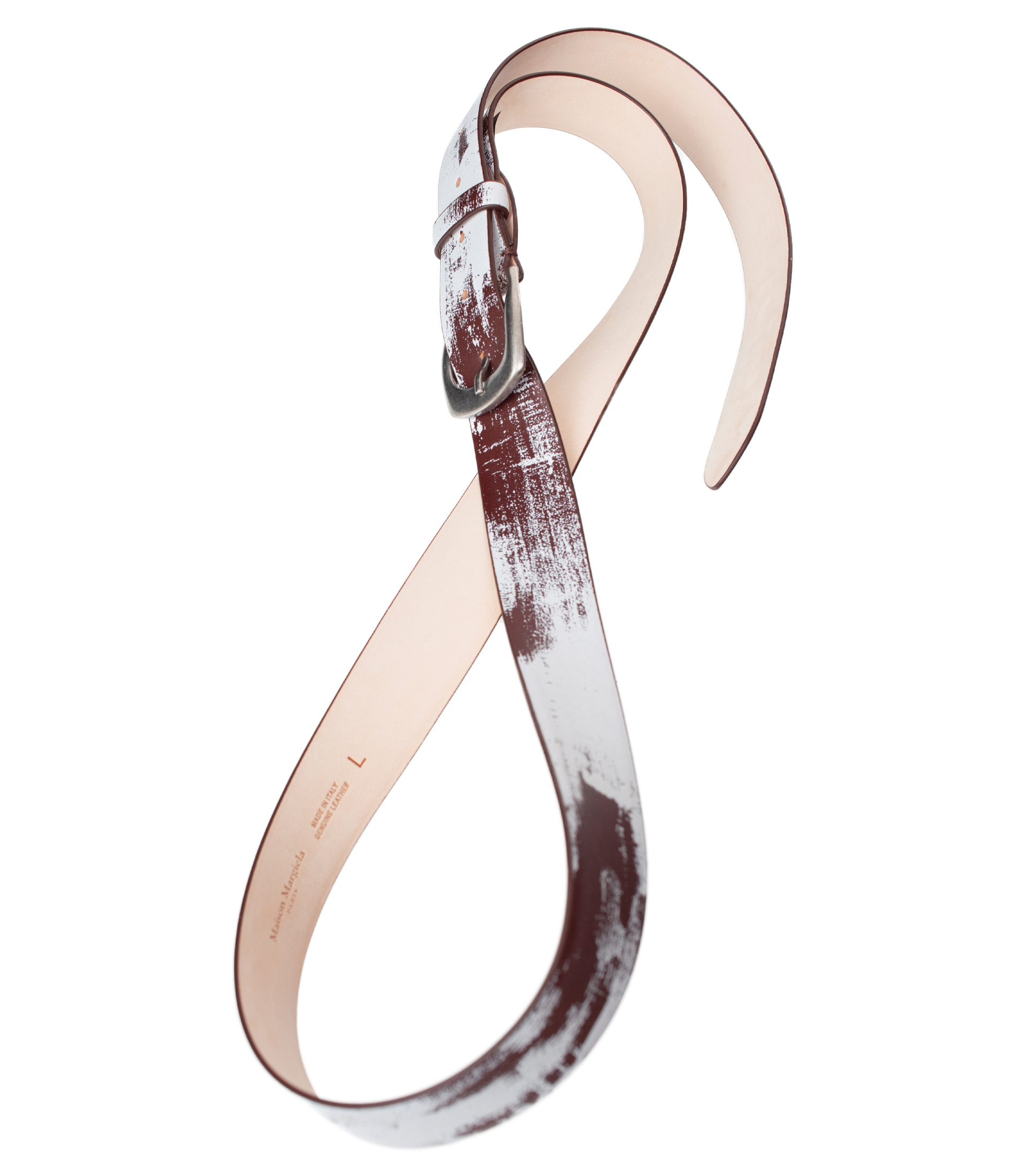 Maison Margiela Кожаный ремень Bianchetto в  краске