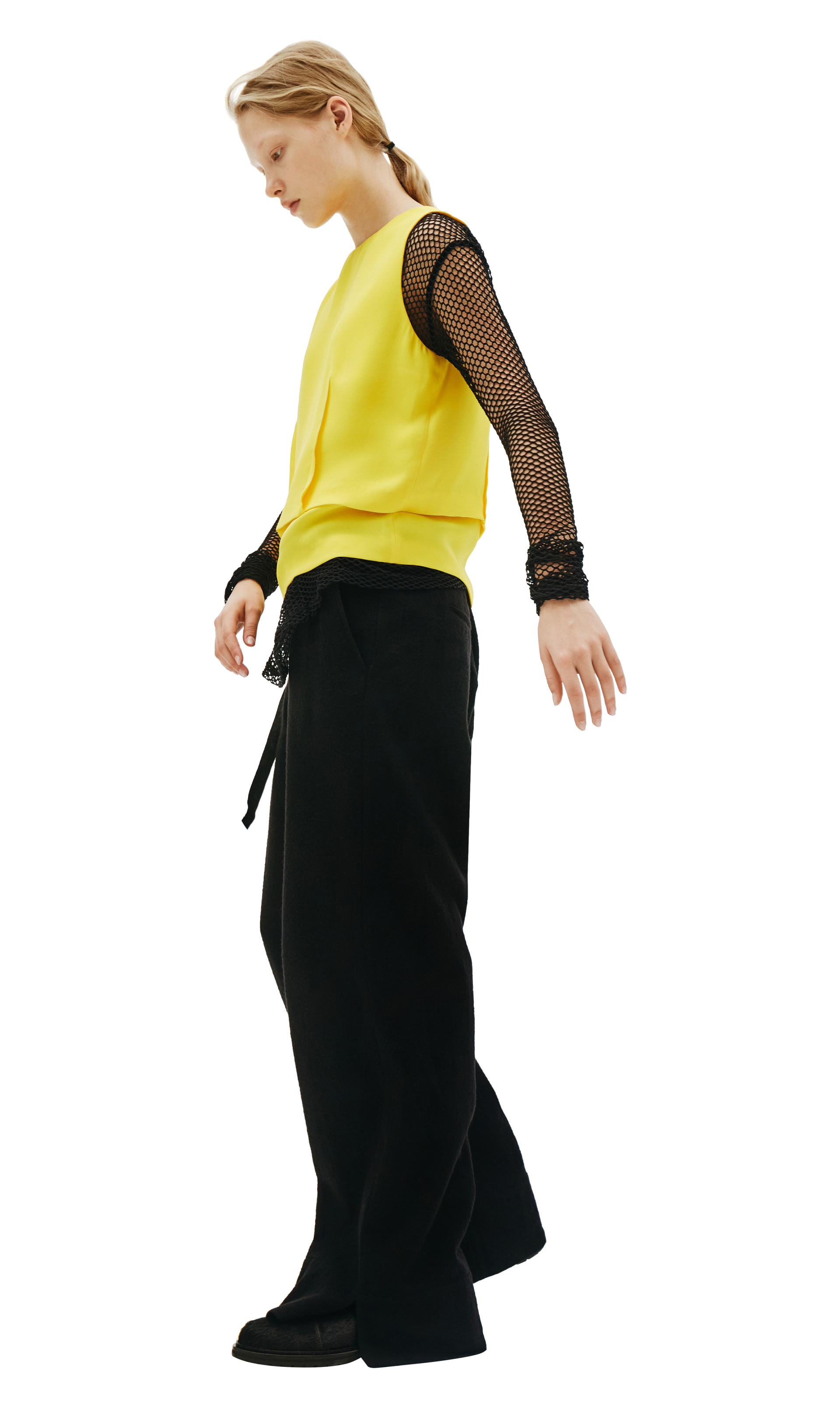 Maison Margiela Двухслойный шелковый топ