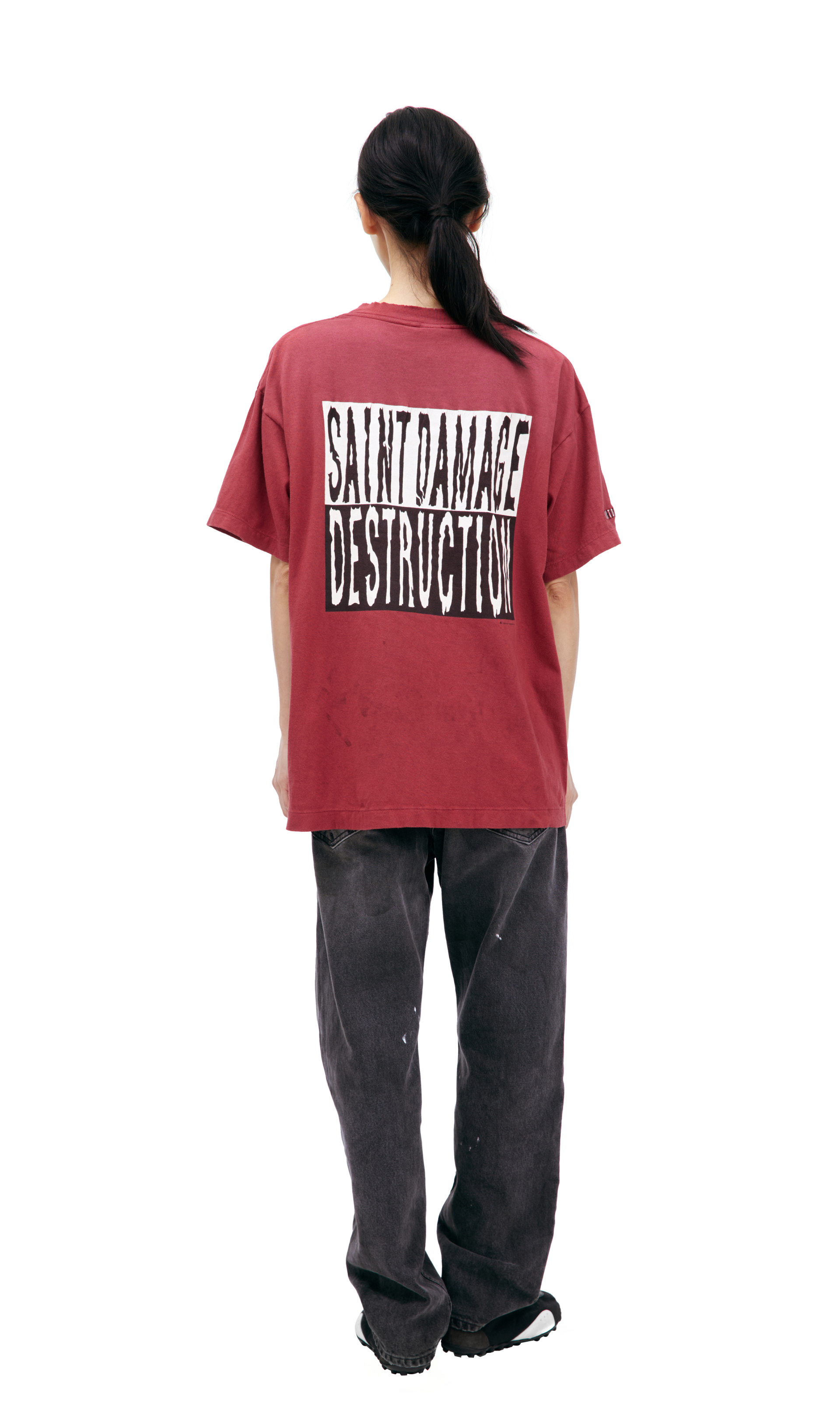 Saint Mxxxxxx Красная футболка с принтом