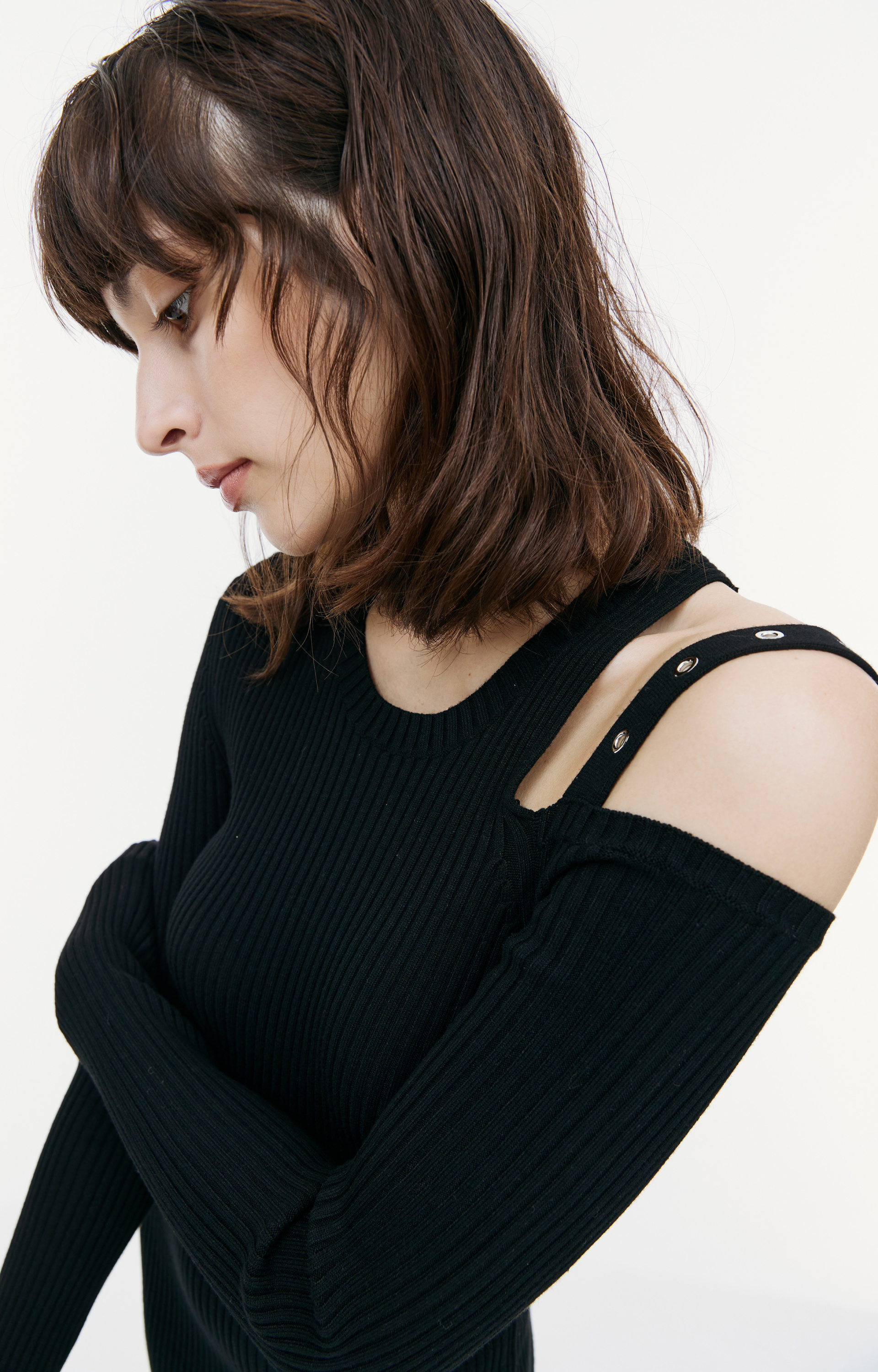 Blumarine Платье миди с вырезом на плече