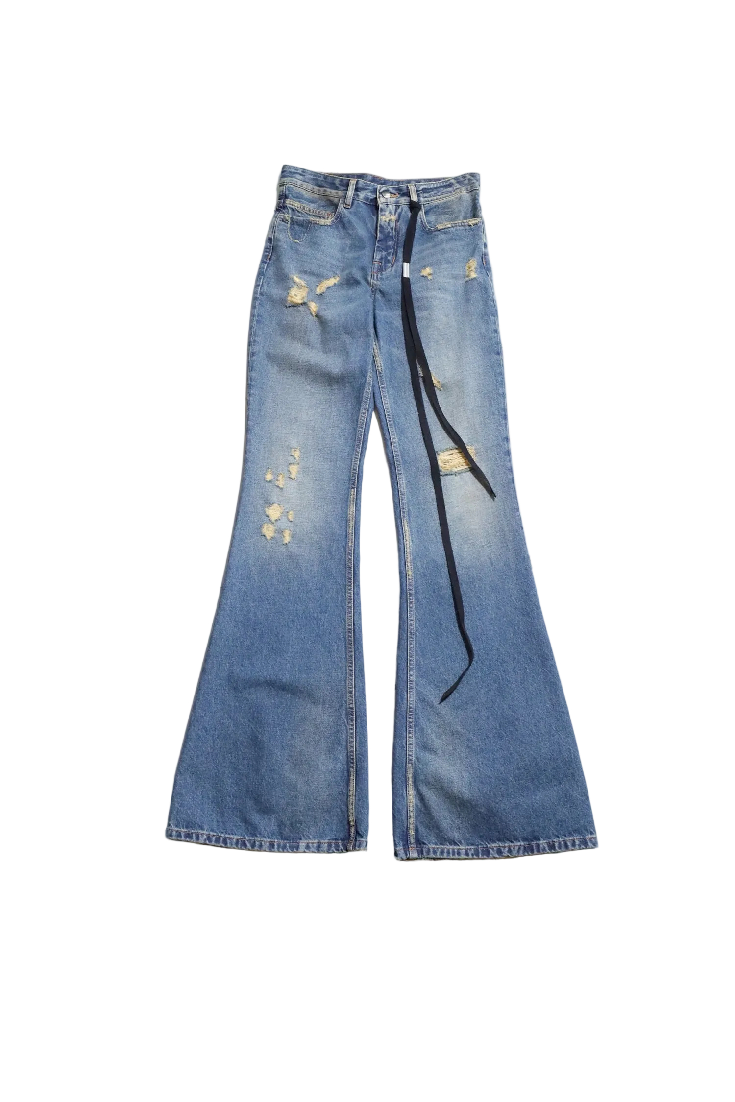 Ann Demeulemeester Расклешенные джинсы с потертостями