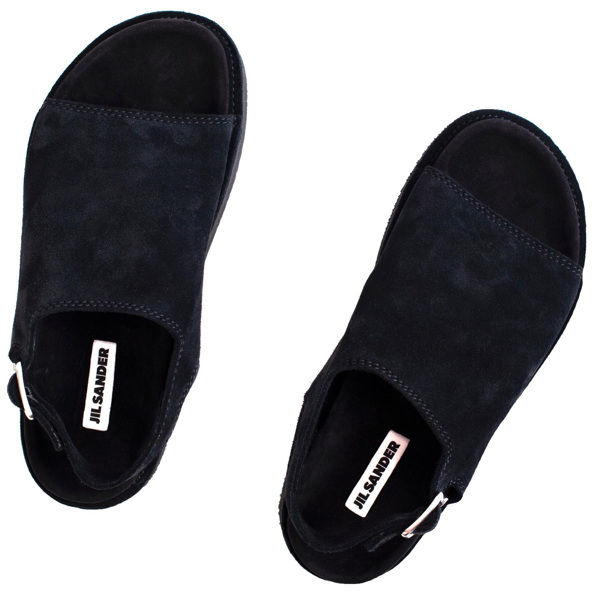 Jil Sander Черные сандалии из замши