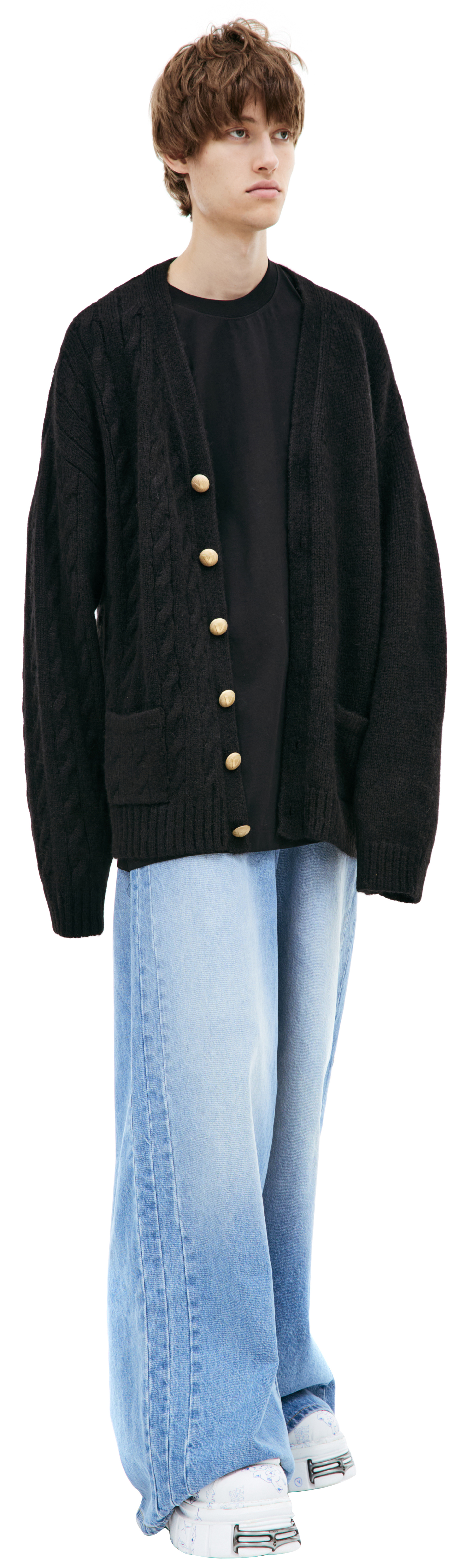 VETEMENTS Комбинированный кардиган из шерсти