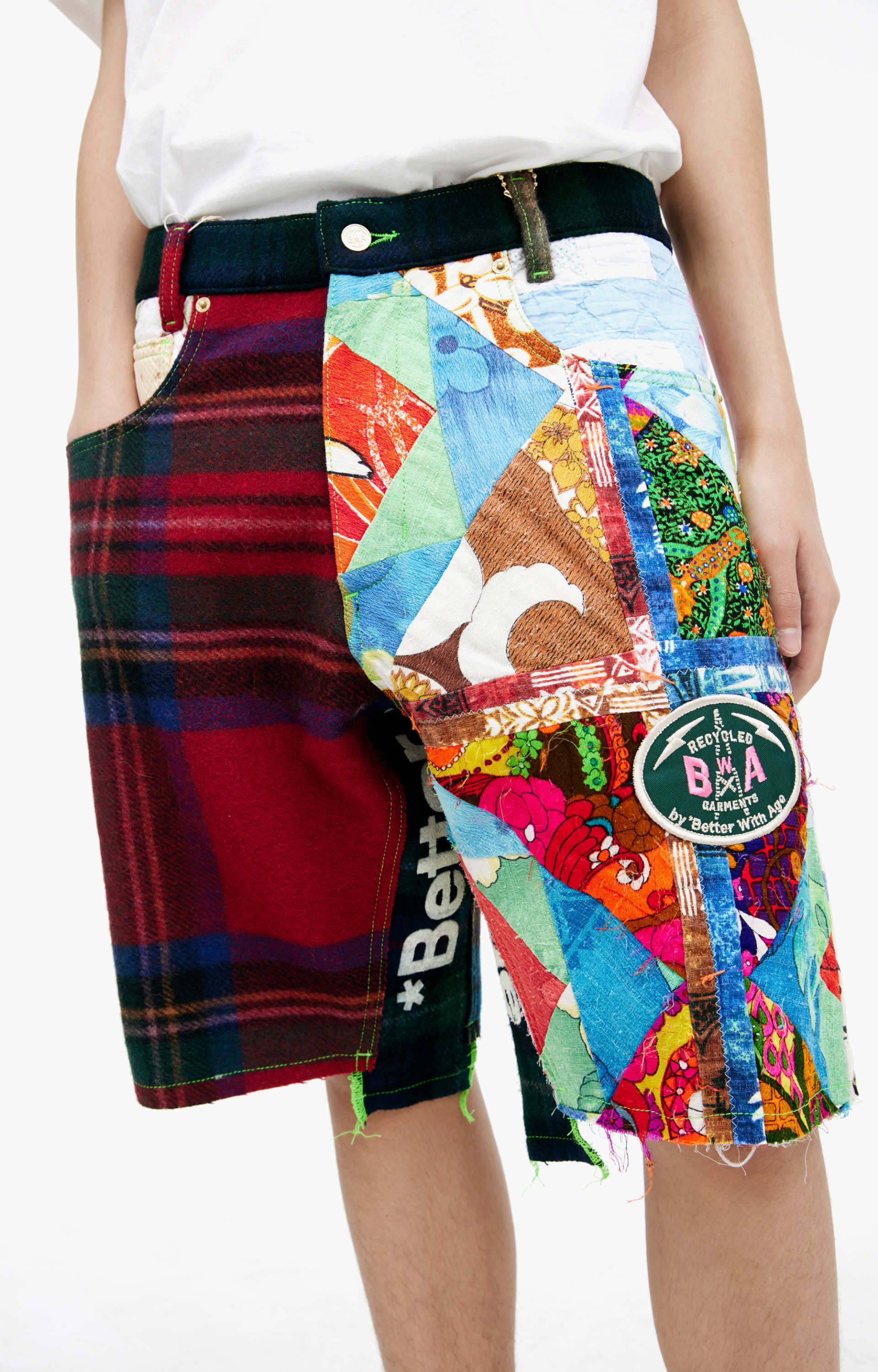 BETTER WITH AGE Комбинированные шорты из хлопка