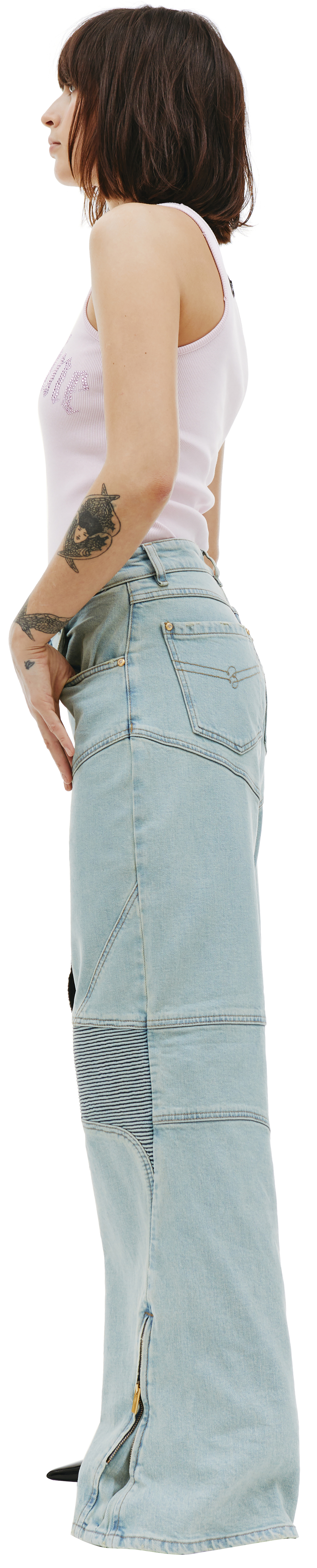 Blumarine Джинсы - байкеры с молниями