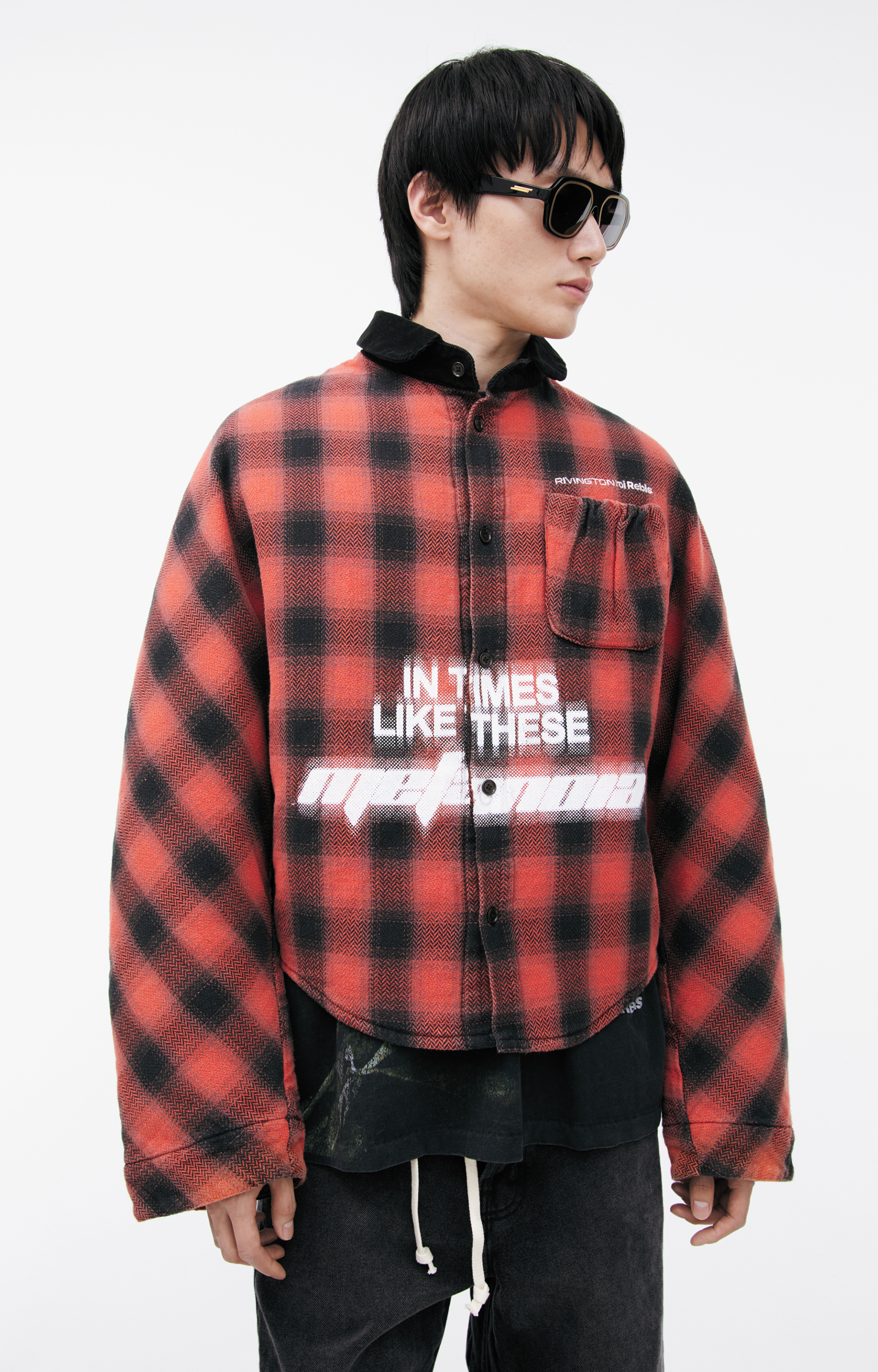 RRR123 Куртка-рубашка в клетку