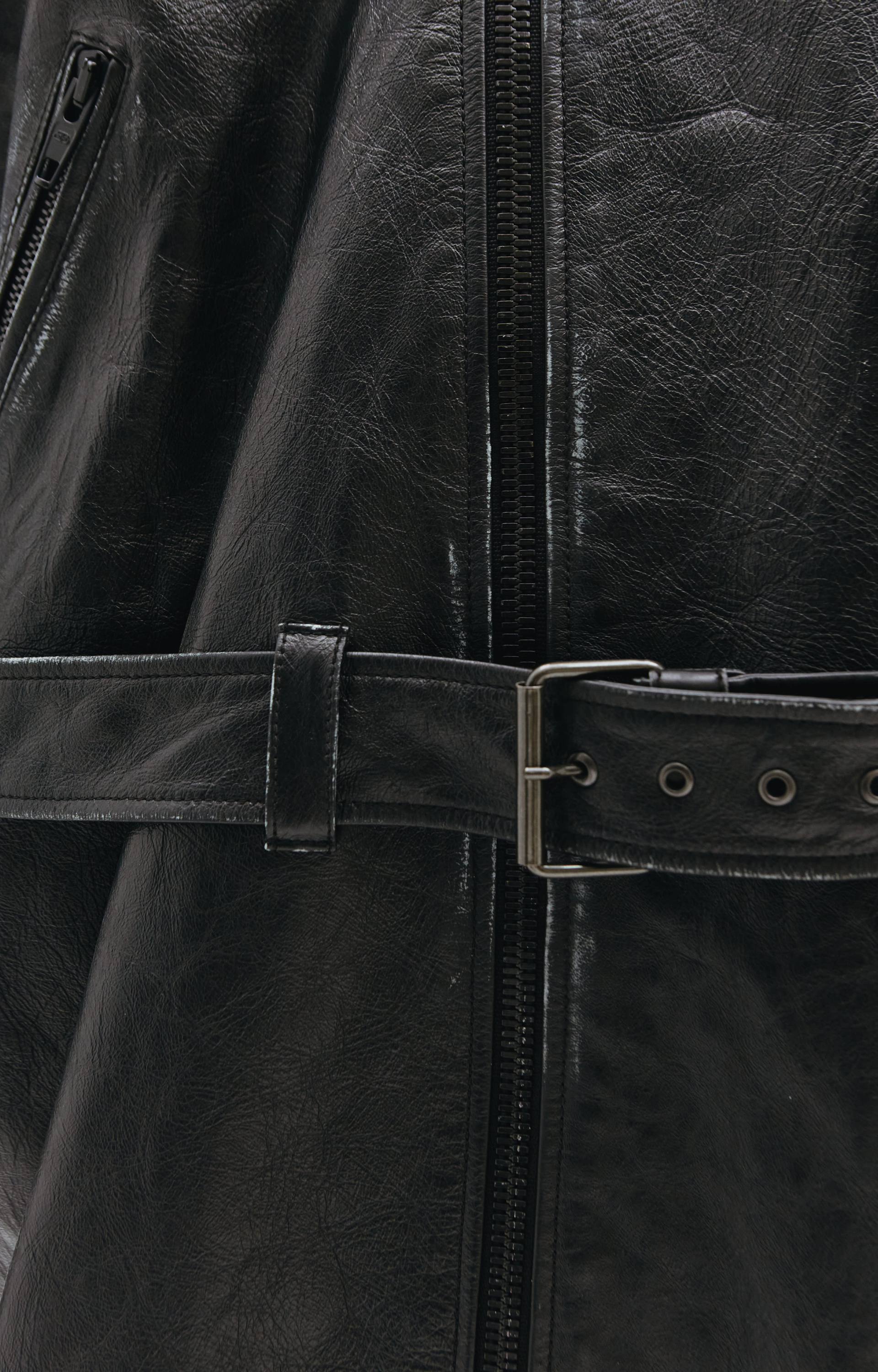 Balenciaga Кожаный длинный плащ