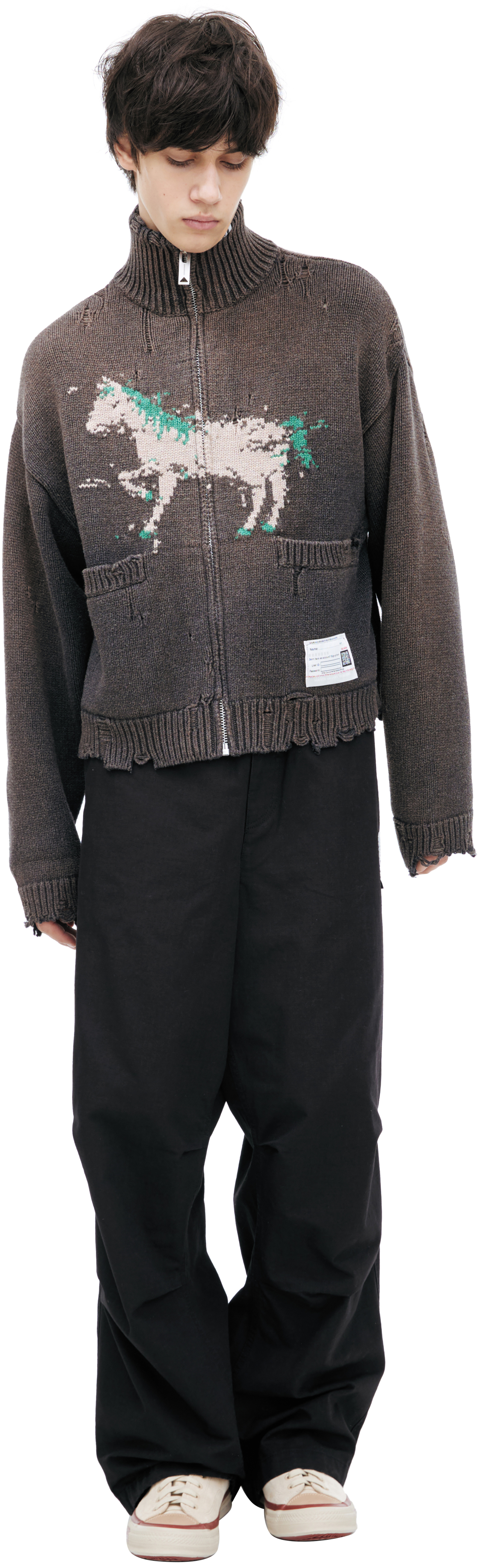 Maison Mihara Yasuhiro Кардиган с вышитым рисунком